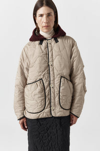 Signature Cropped Quilt - Dark Olive / Stone
