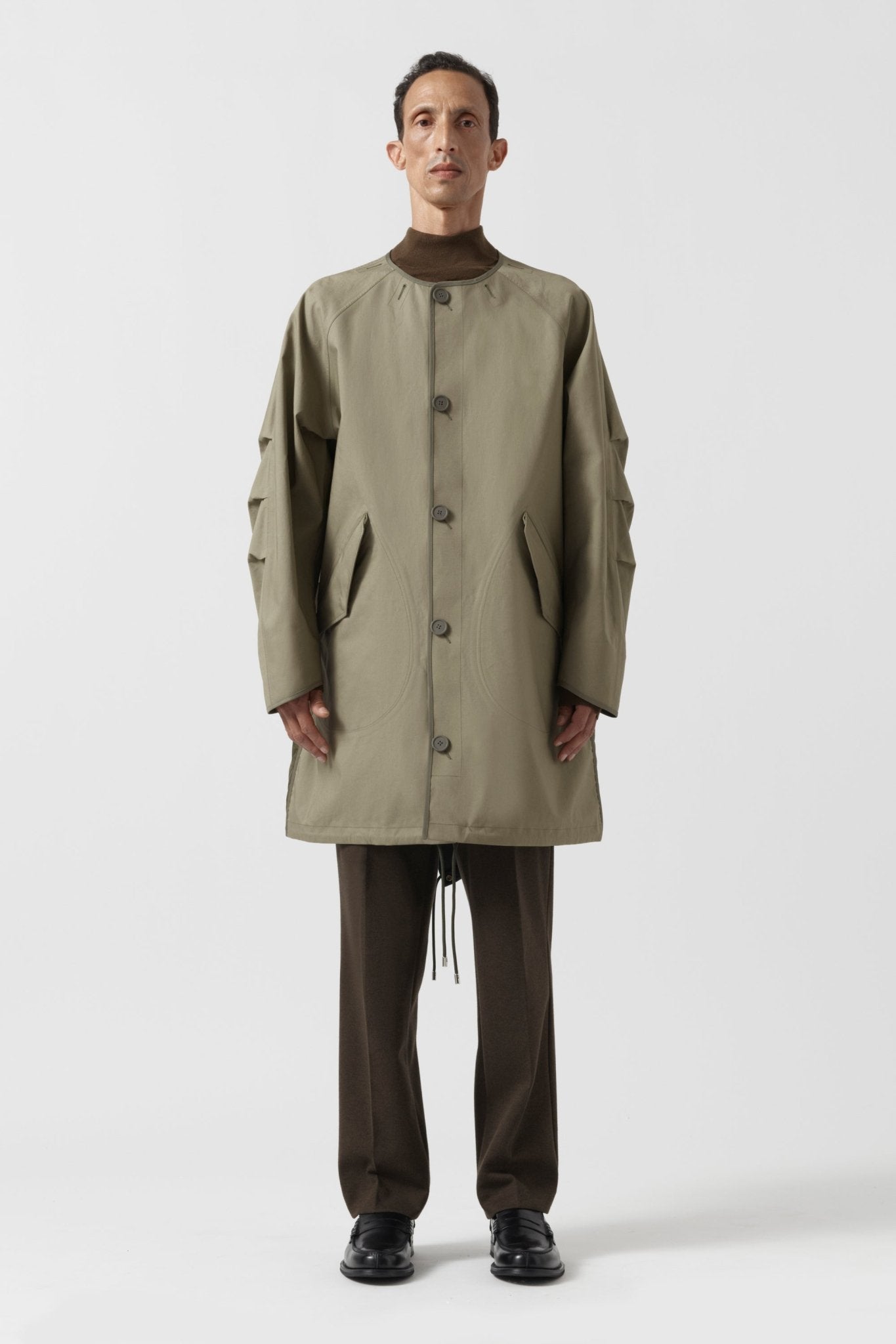 Weatherproof Men's Rain Parka - Pale Olive / Black