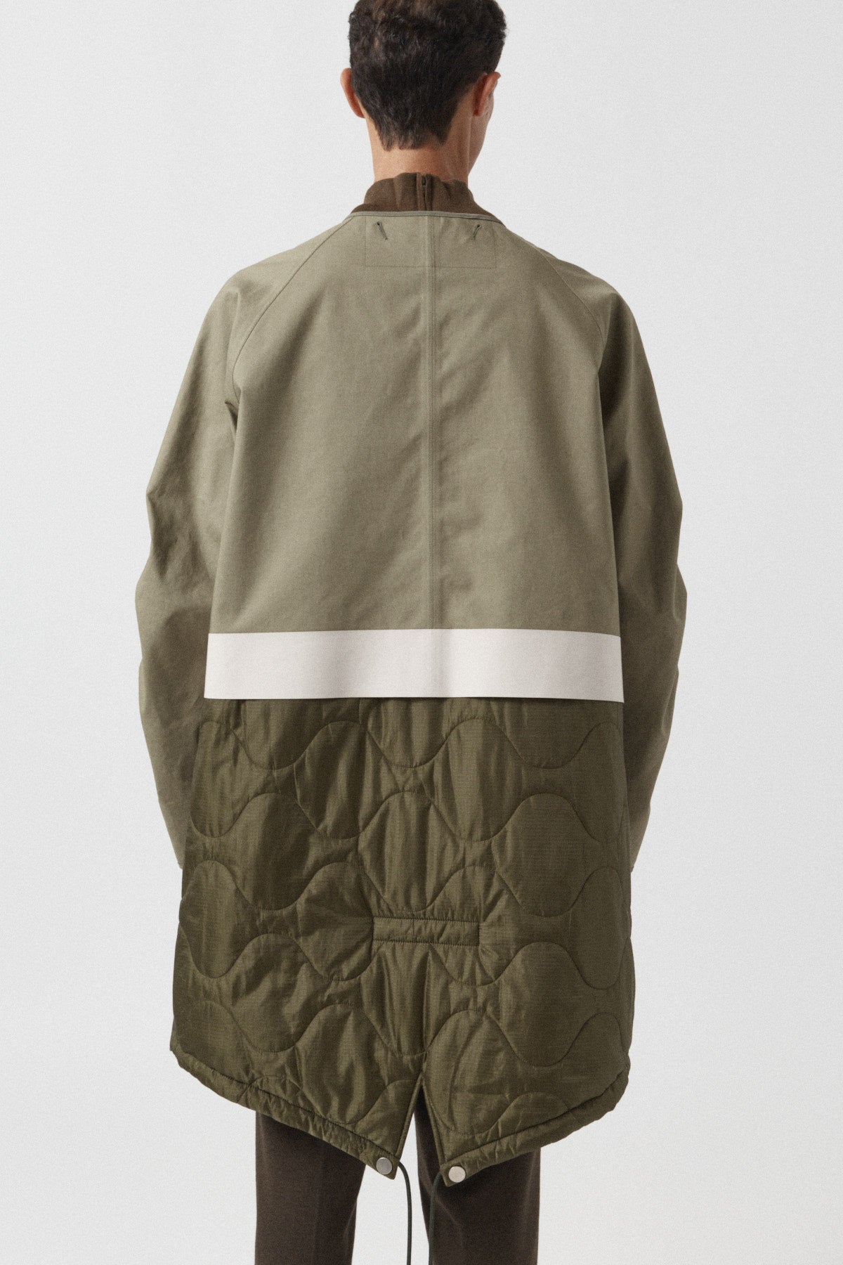Weatherproof Men's Rain Parka - Pale Olive / Black