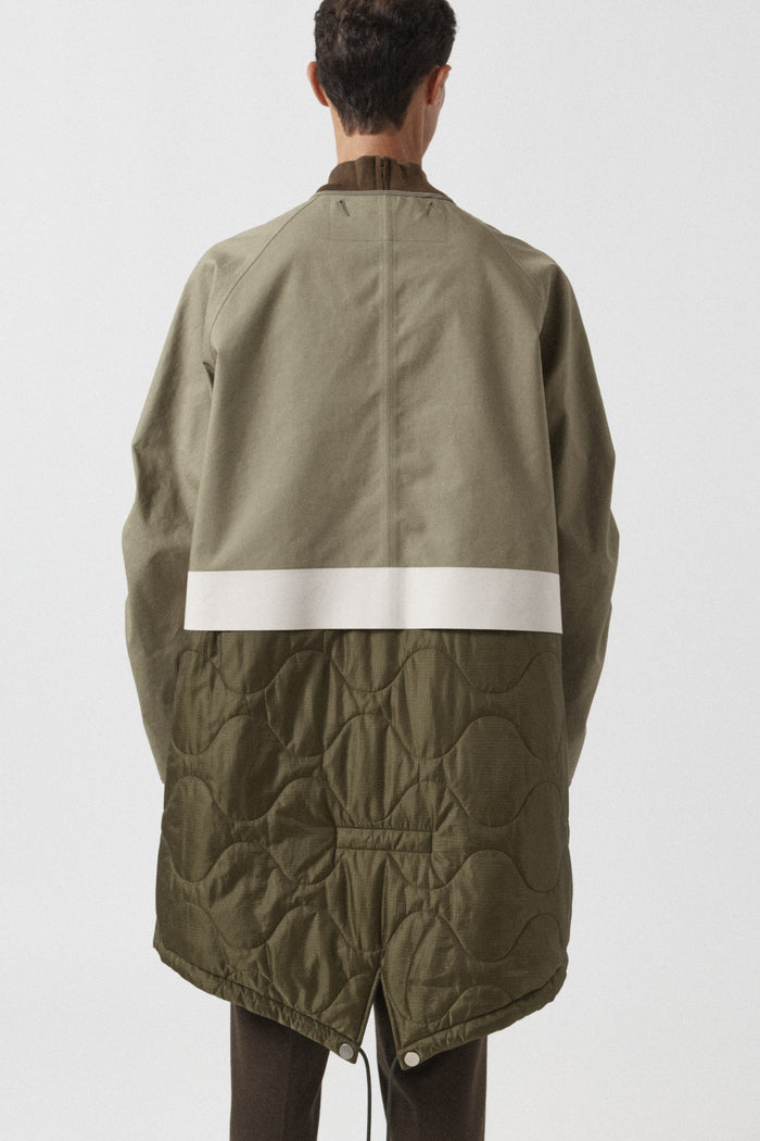 Weatherproof Men's Rain Parka - Pale Olive / Black