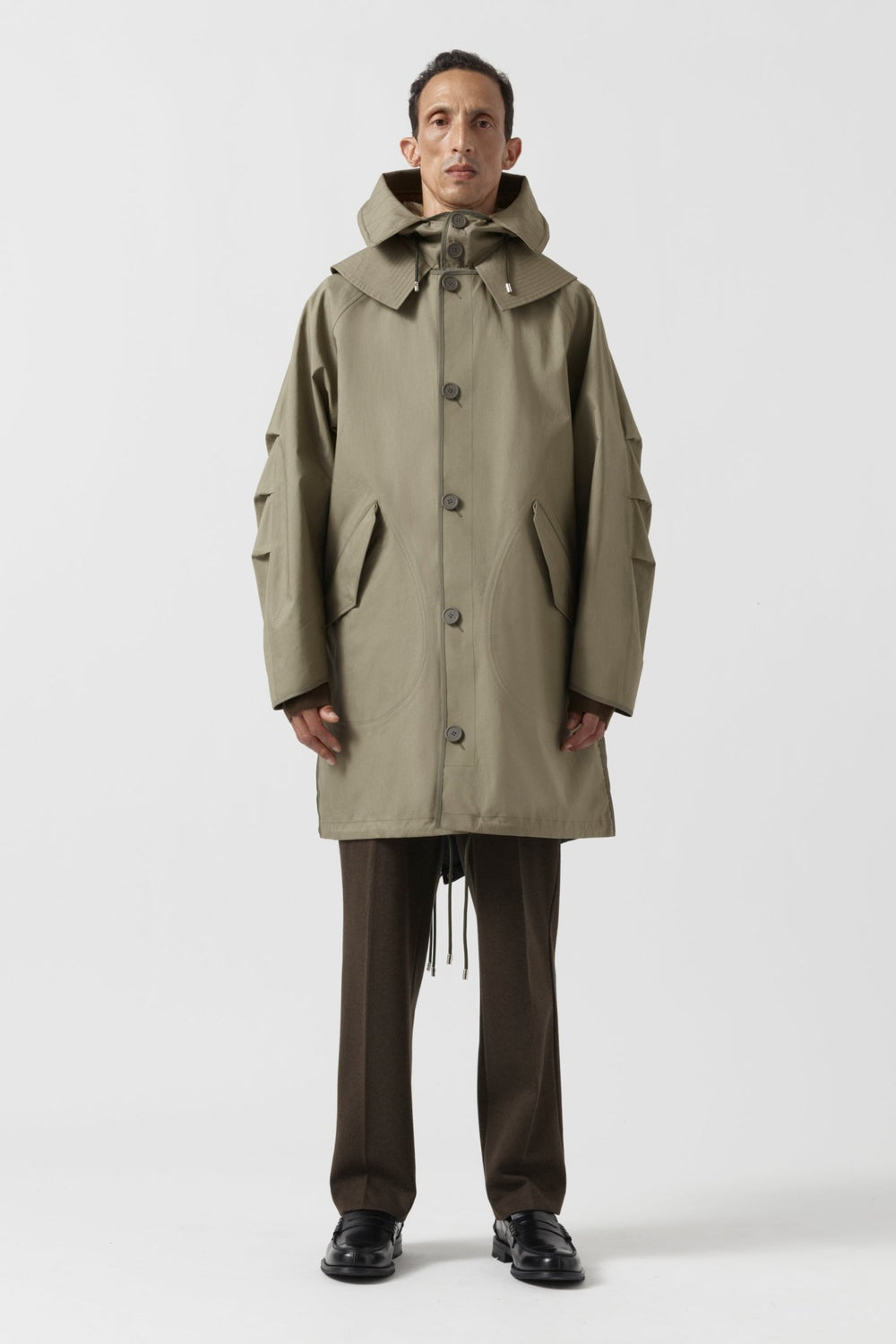 Weatherproof Men's Rain Parka - Pale Olive / Black