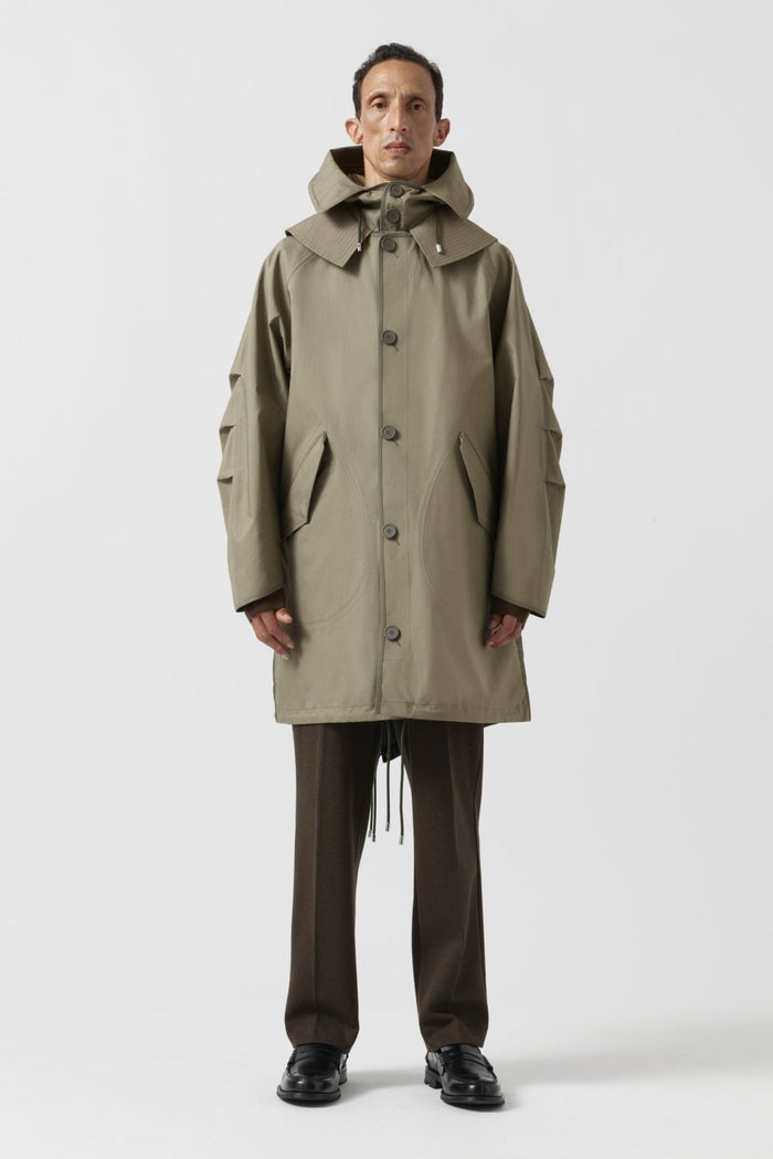 Weatherproof Men's Rain Parka - Pale Olive / Black
