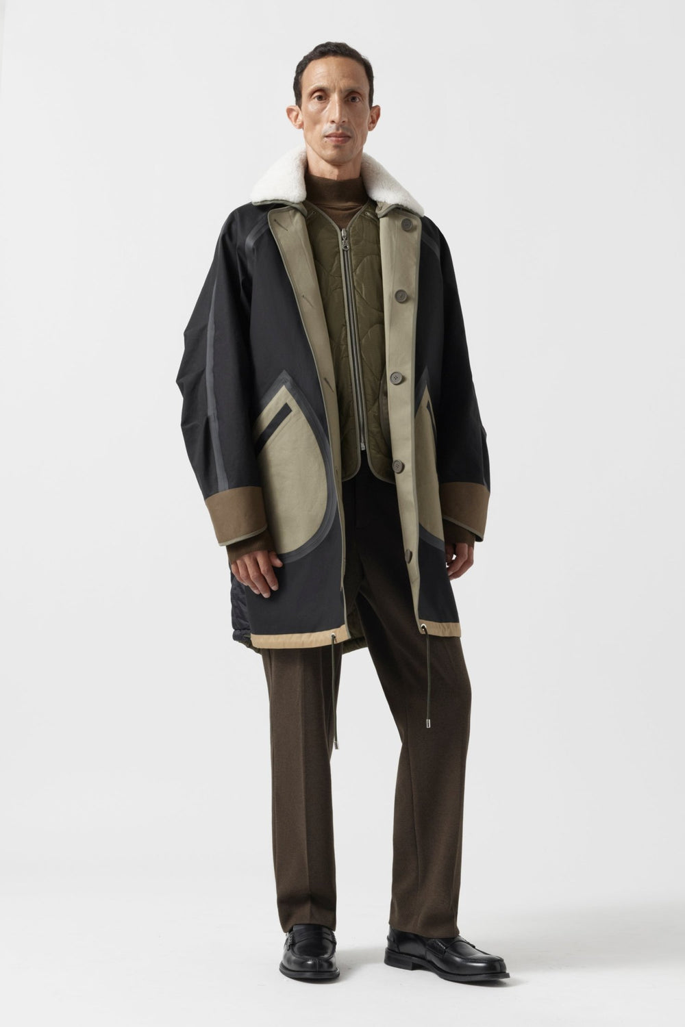 Weatherproof Men's Rain Parka - Pale Olive / Black