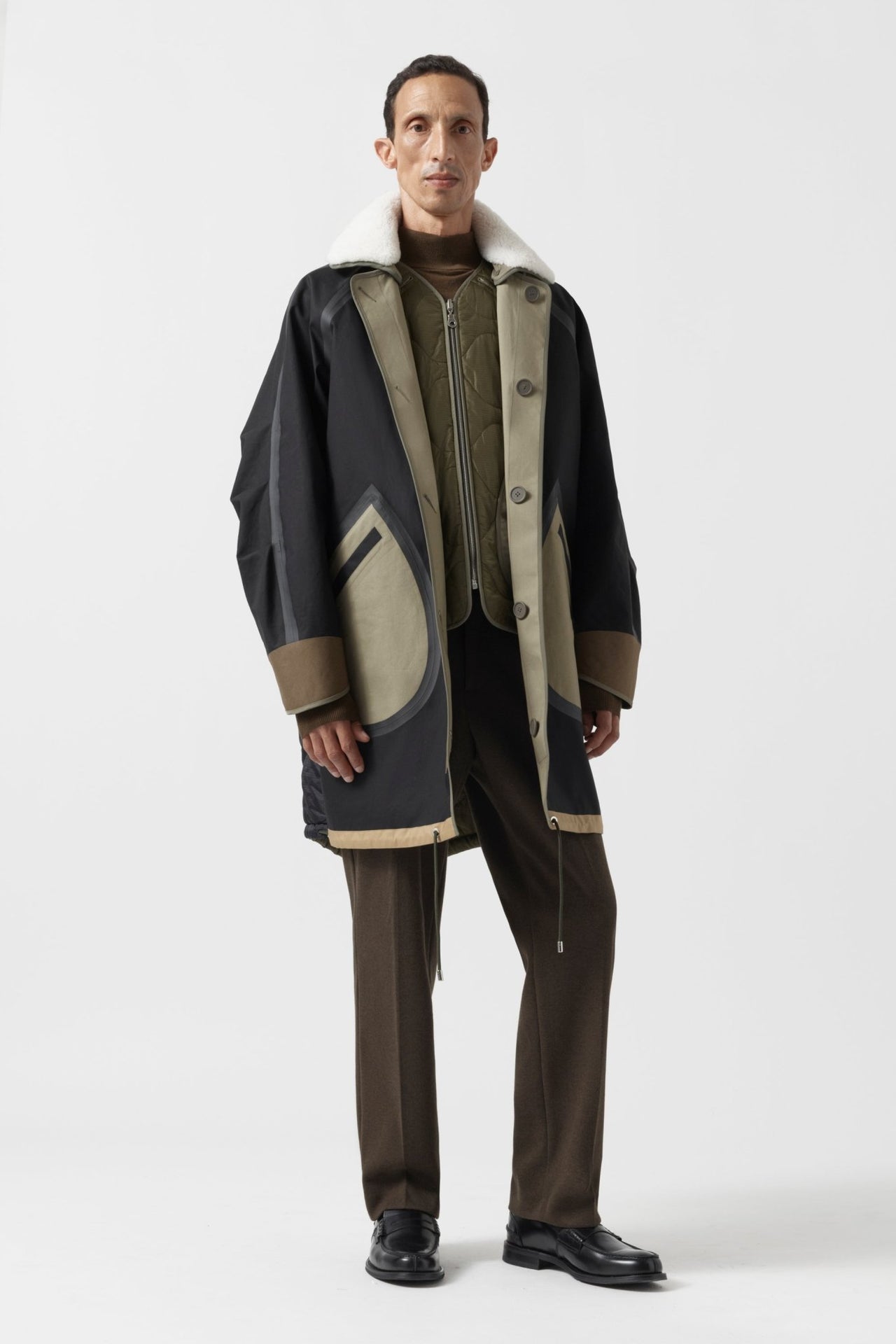 Weatherproof Men's Rain Parka - Pale Olive / Black