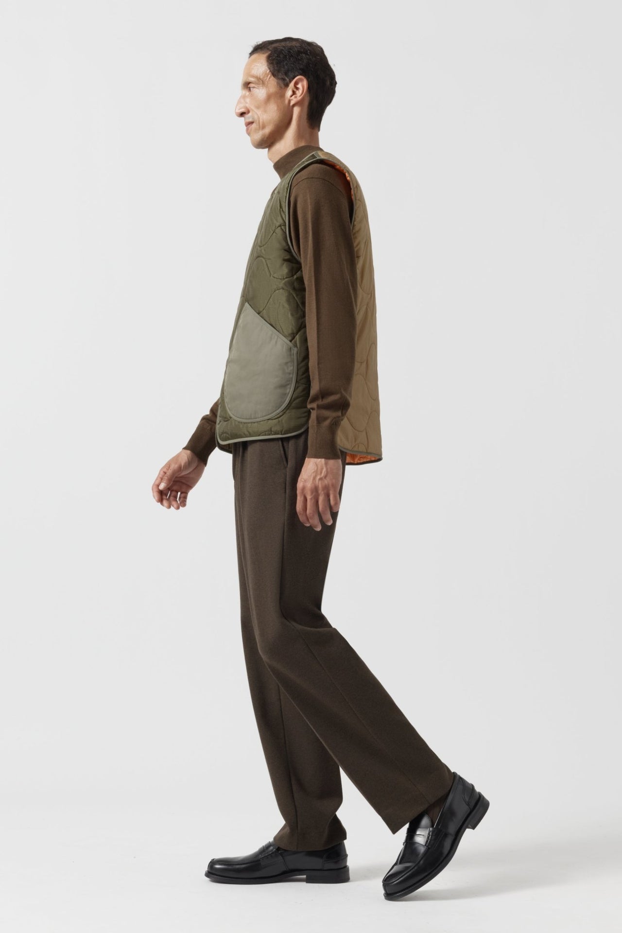 Signature Men's Utility Vest - Olive / Gold & Clementine