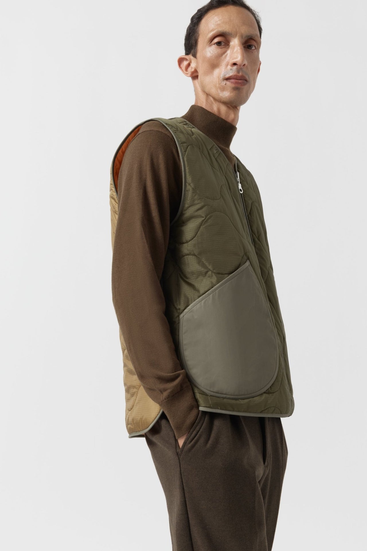 Signature Men's Utility Vest - Olive / Gold & Clementine