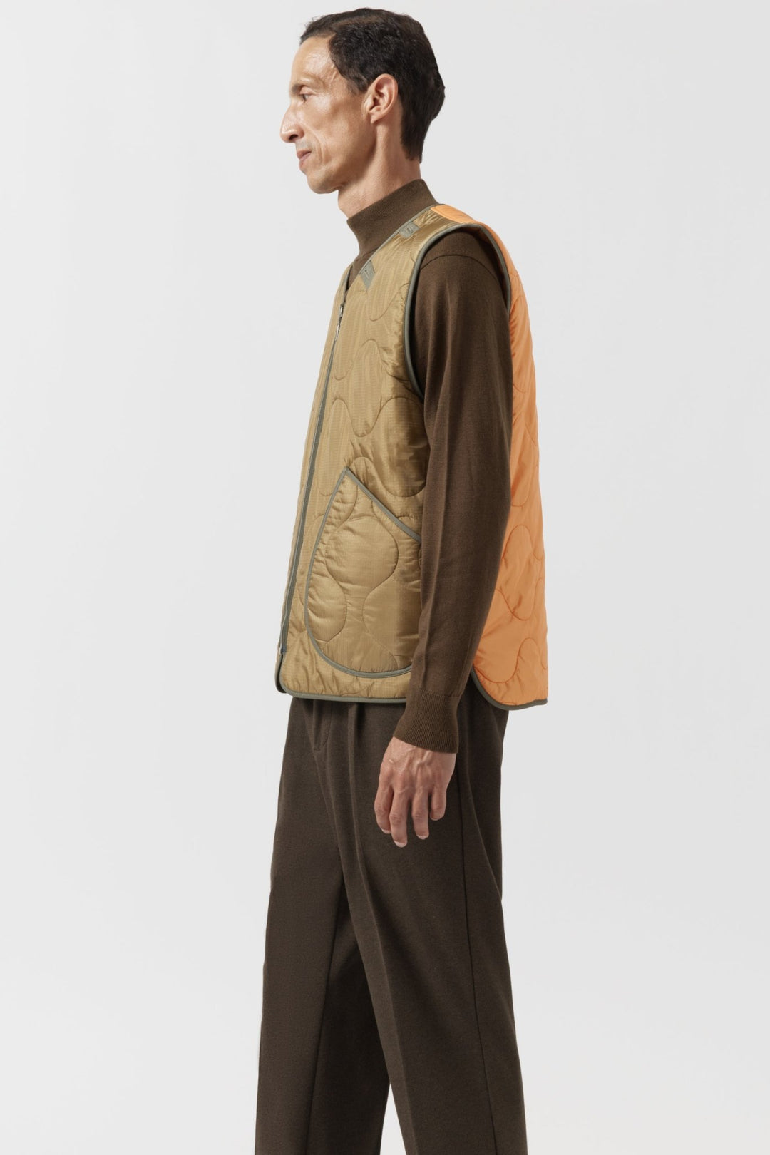 Signature Men's Utility Vest - Olive / Gold & Clementine