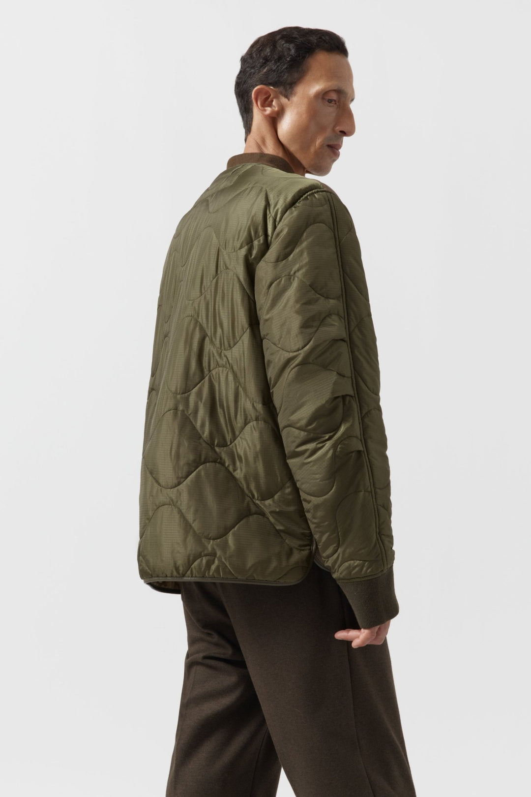 Aviator Men's Shearling Jacket - Moss / Blonde