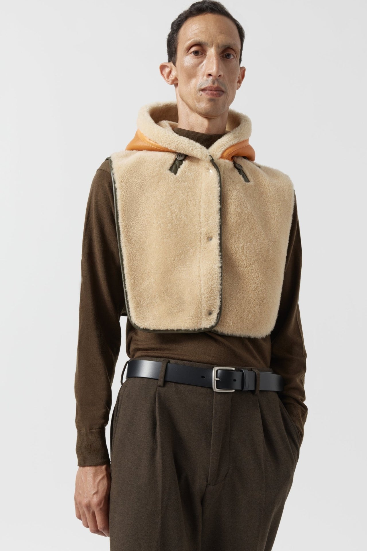 Aviator Men's Patrol Shearling Hood - Patrol Orange & Blonde / Blonde & Moss