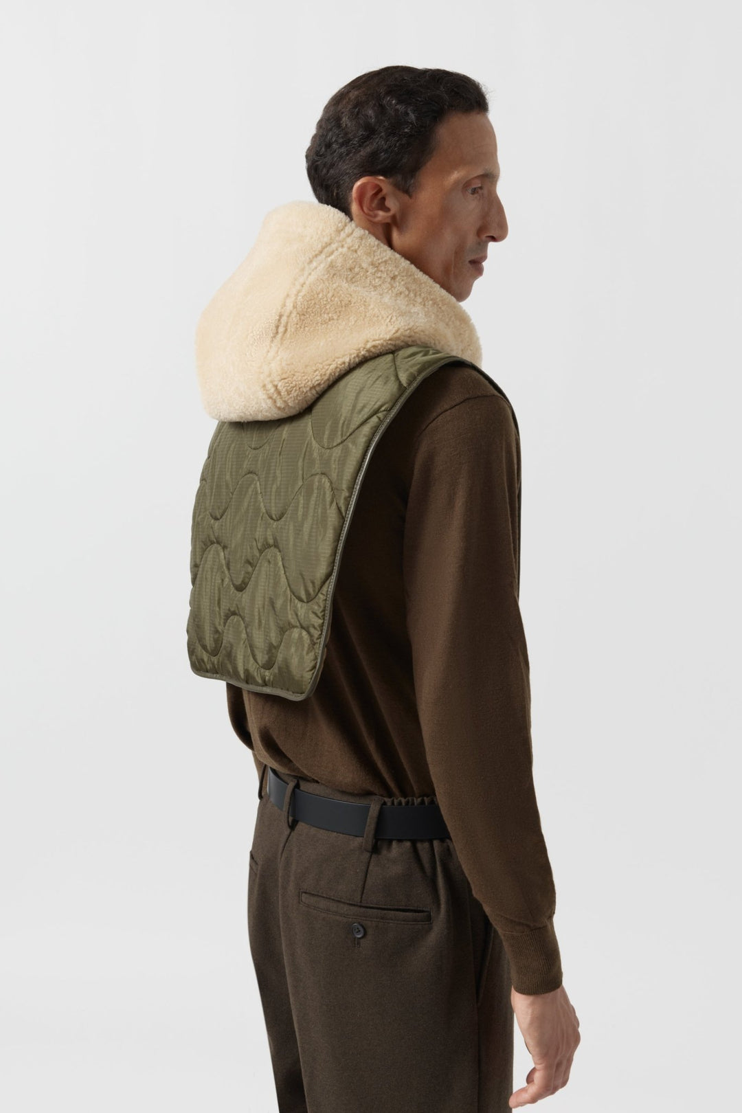 Aviator Men's Patrol Shearling Hood - Patrol Orange & Blonde / Blonde & Moss