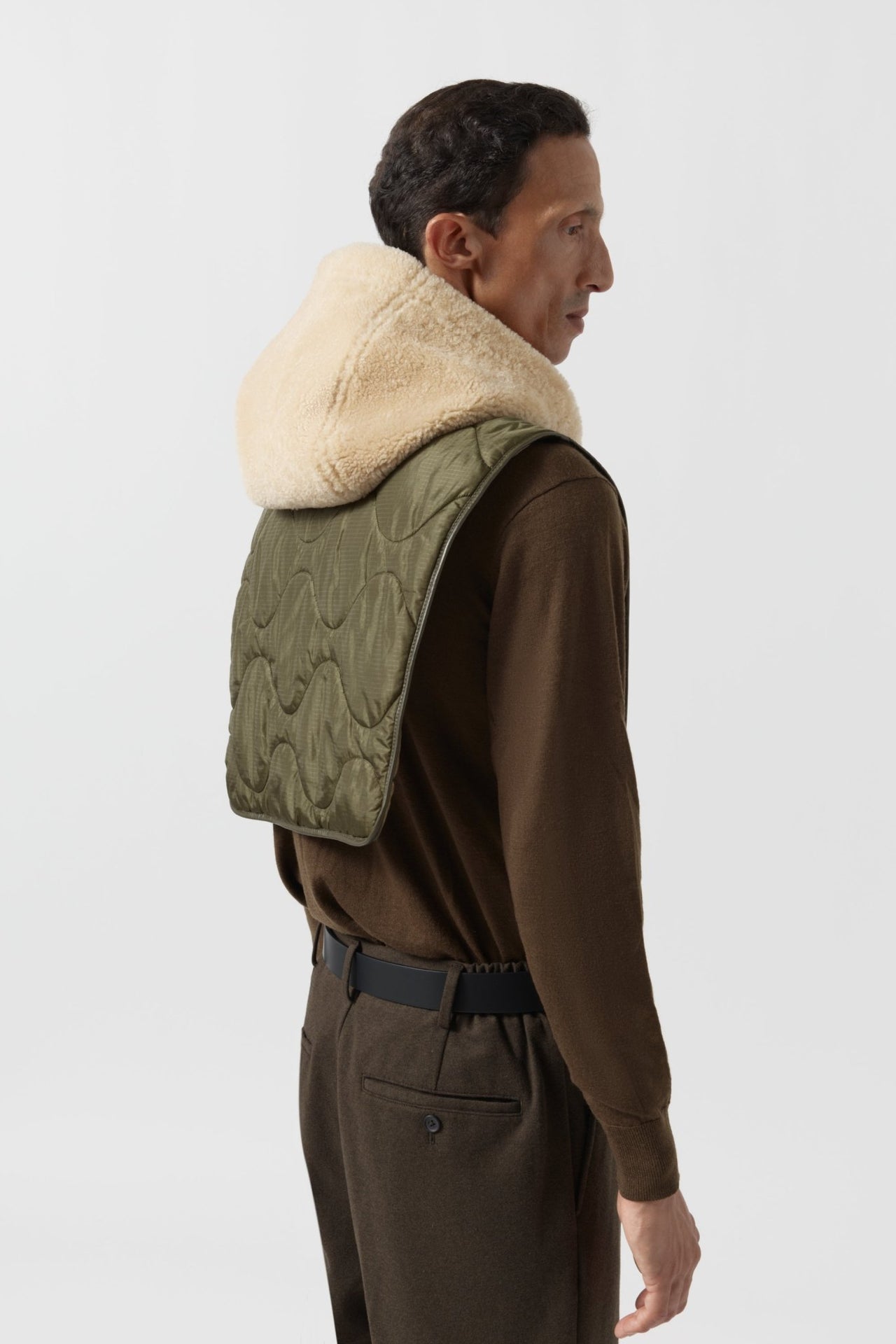 Aviator Men's Patrol Shearling Hood - Patrol Orange & Blonde / Blonde & Moss