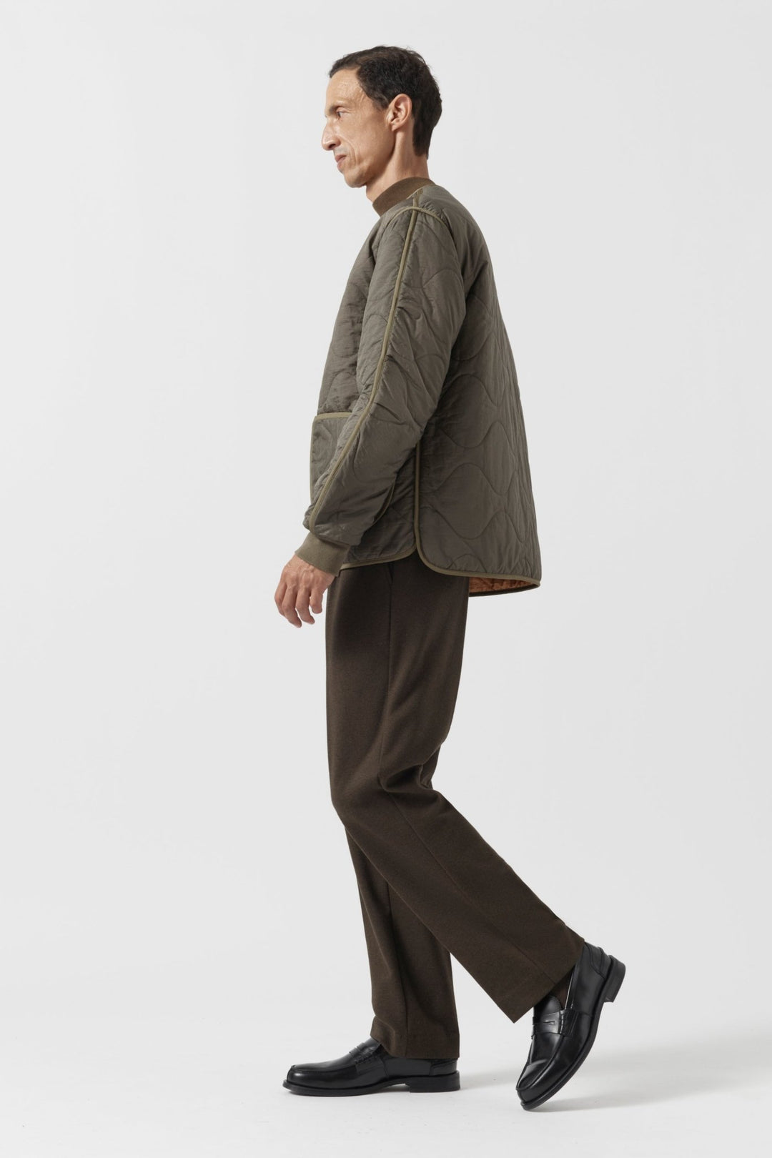 Shareable Quilt Jacket - Dark Olive / Burnt Orange