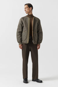 Shareable Quilt Jacket - Dark Olive / Burnt Orange
