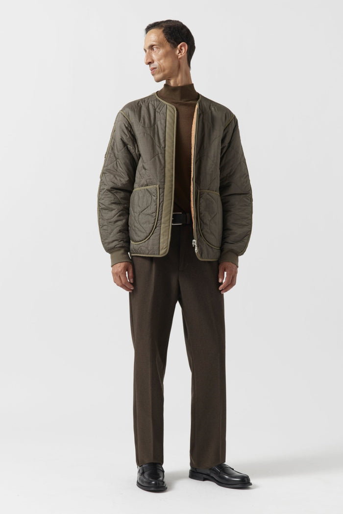Shareable Quilt Jacket - Dark Olive / Burnt Orange