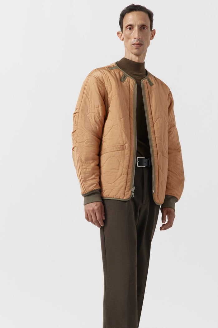 Shareable Quilt Jacket - Dark Olive / Burnt Orange