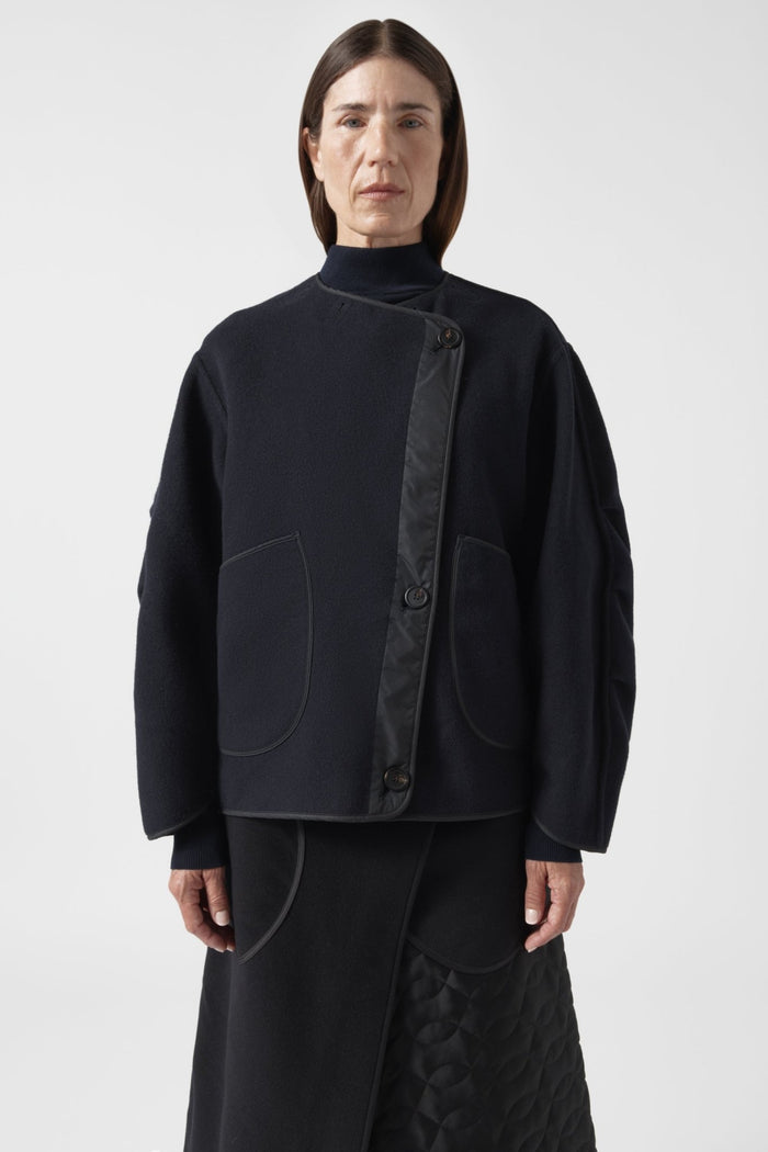 Signature Wool Peacoat - Navy / Black