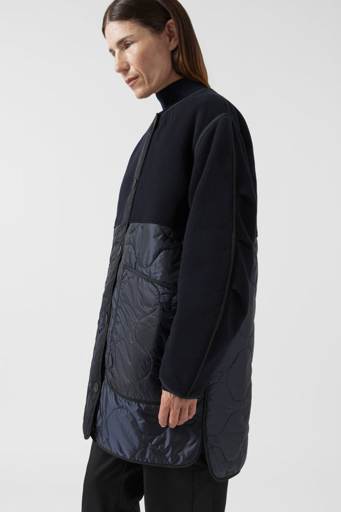 Signature Colourblock Wool Quilt - Navy / Black