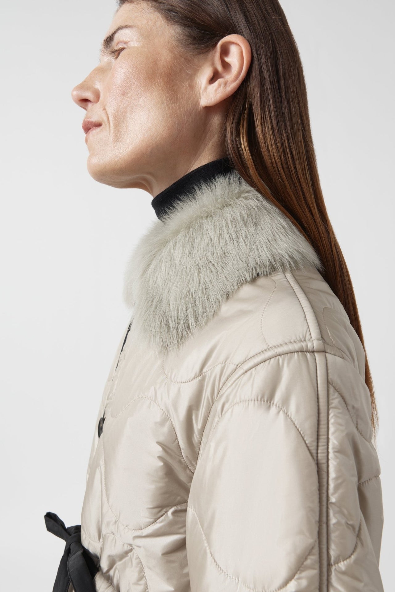 Shearling Collar - Pale Jade Long Hair