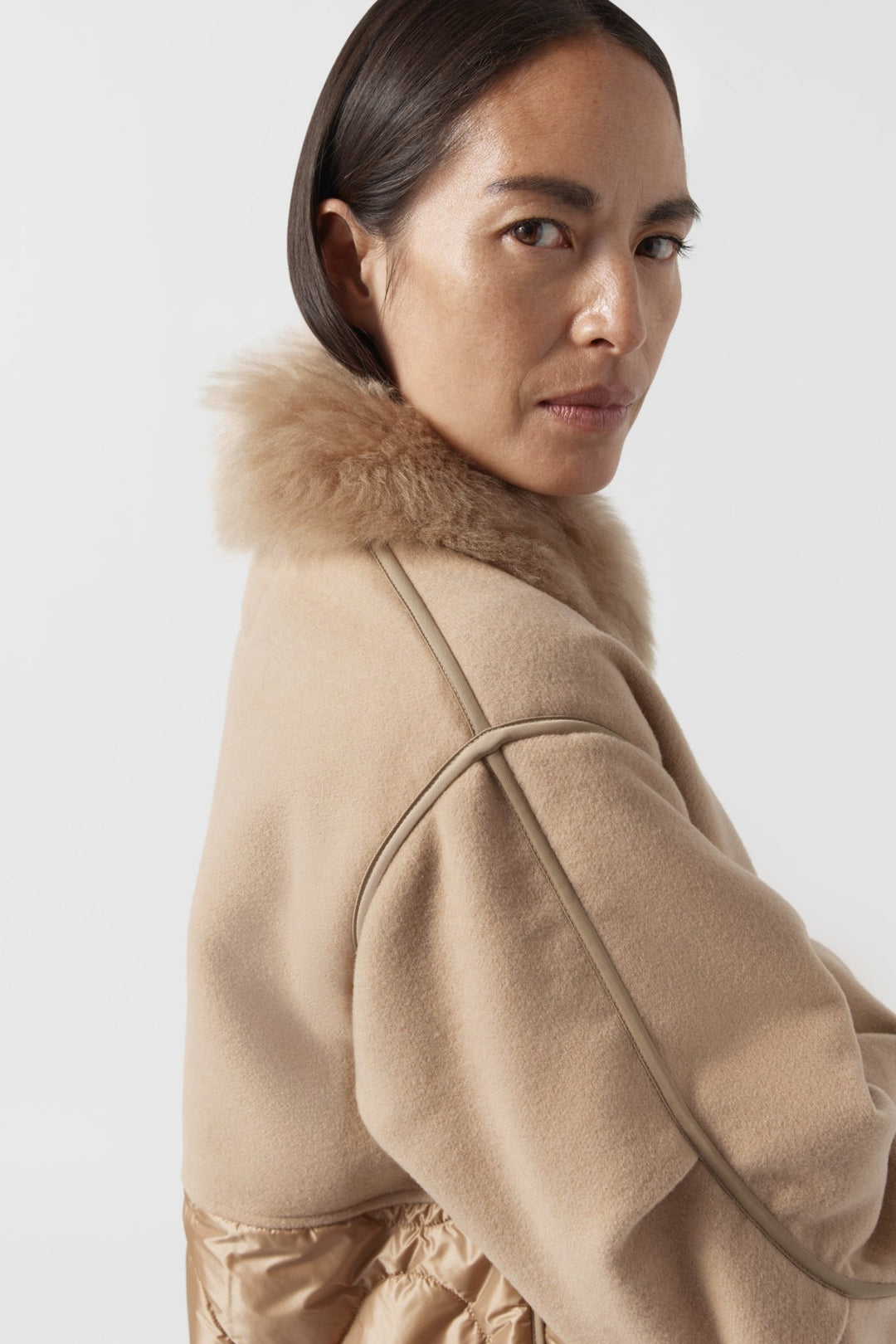 Shearling Collar - Camel Long Hair