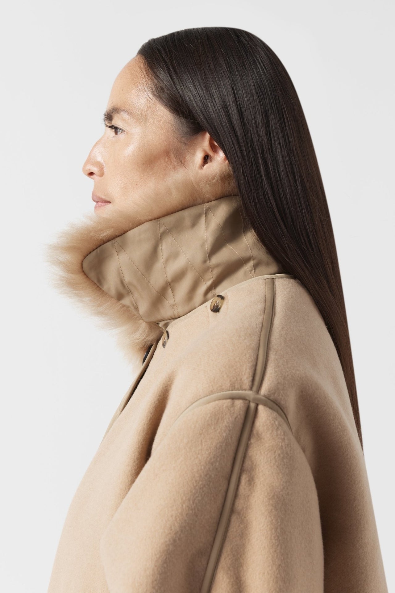 Shearling Collar - Camel Long Hair
