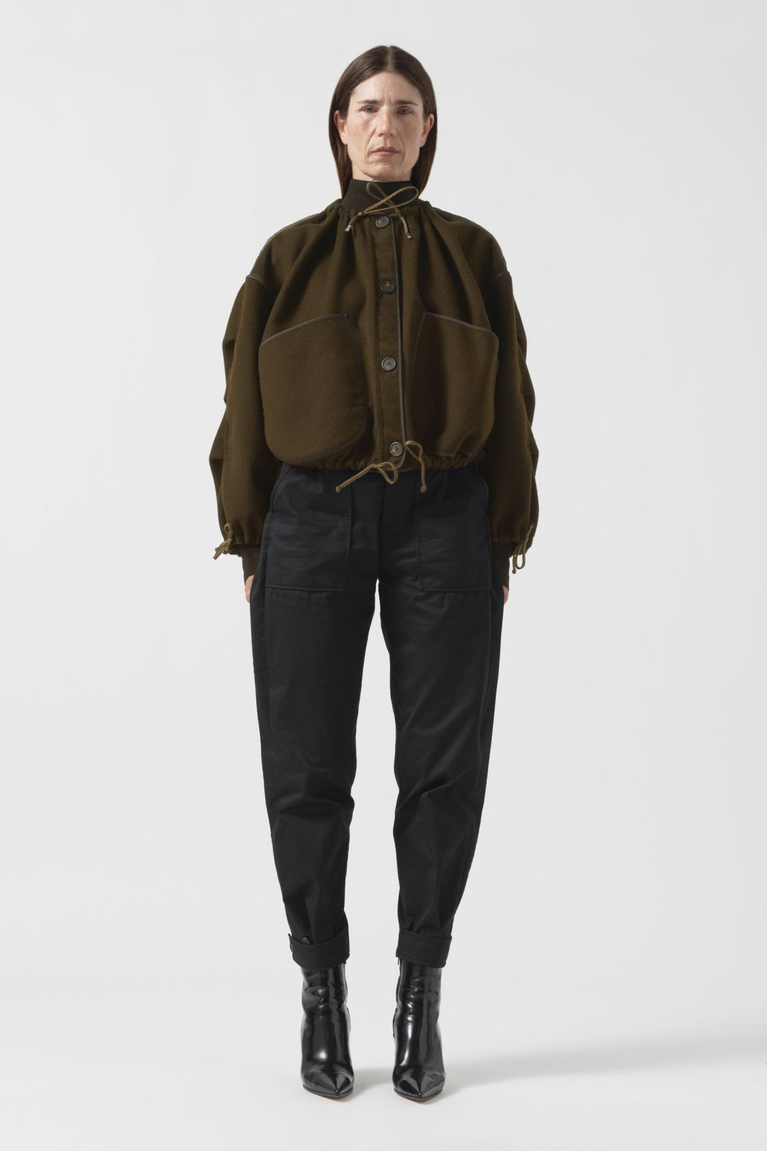 Parachute Wool Cashmere Bomber - Olive / Navy