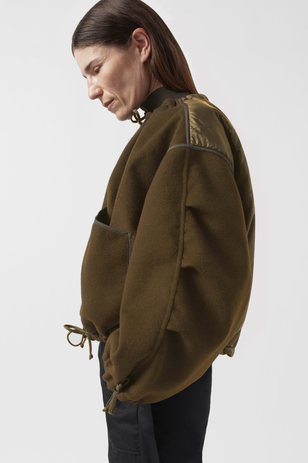 Parachute Wool Cashmere Bomber - Olive / Navy