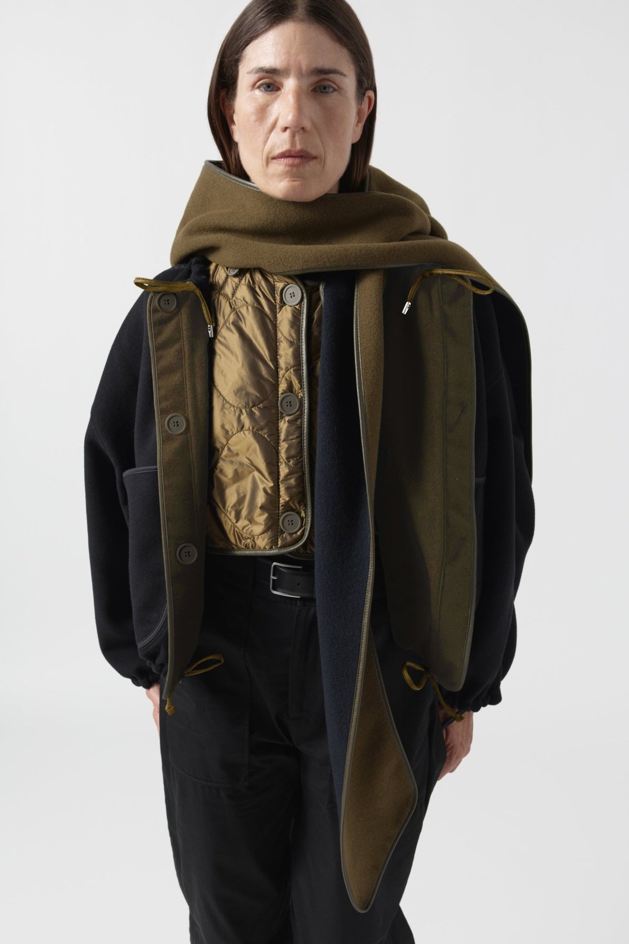 Parachute Wool Cashmere Bomber - Olive / Navy