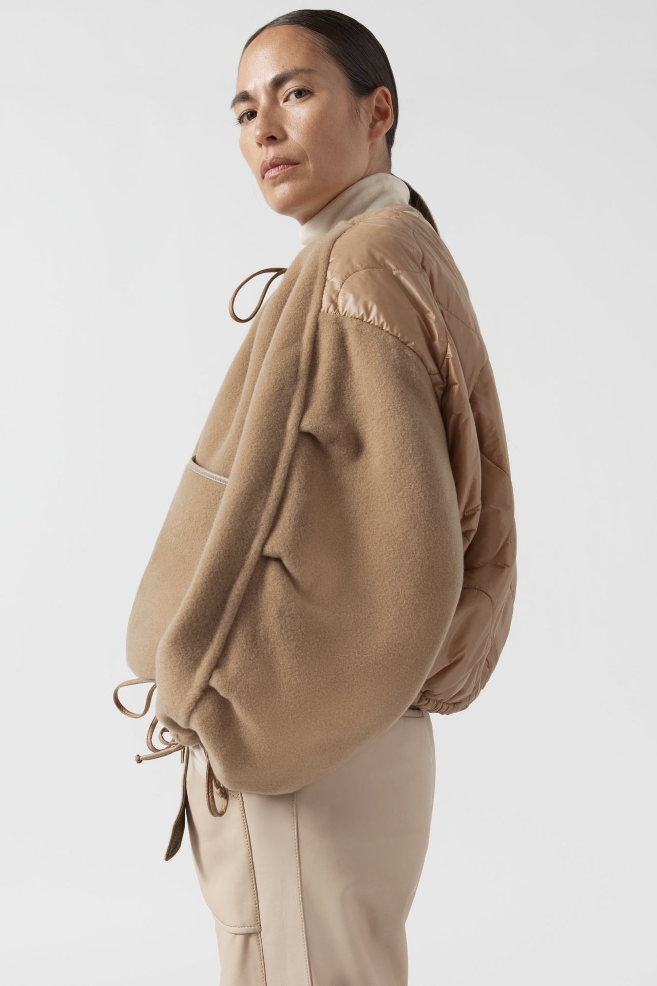 Parachute Wool Cashmere Bomber - Camel / Sienna