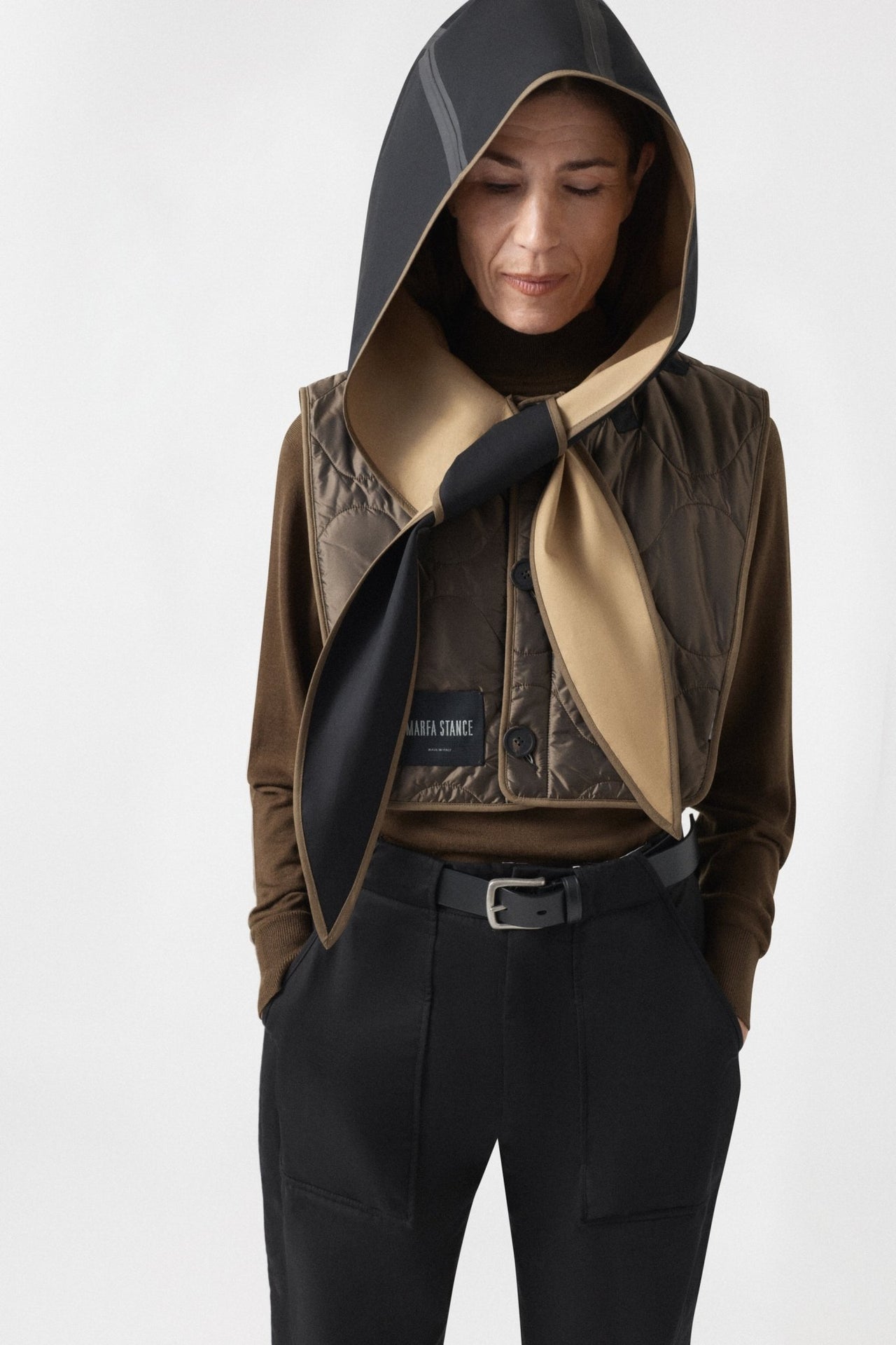 Weatherproof Bonded Wrap Hood - Honey / Black