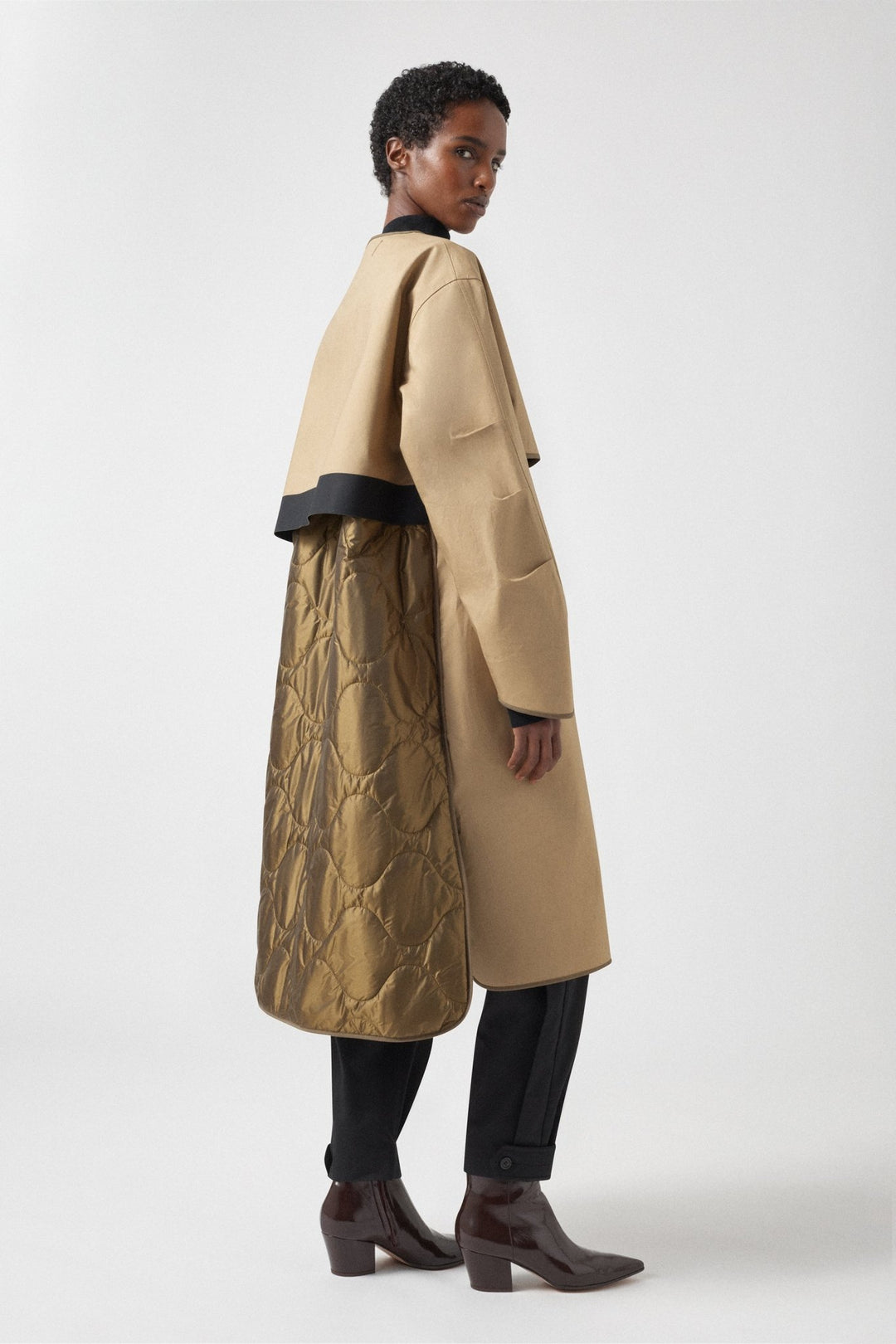 Weatherproof Bonded Raincoat - Black / Honey