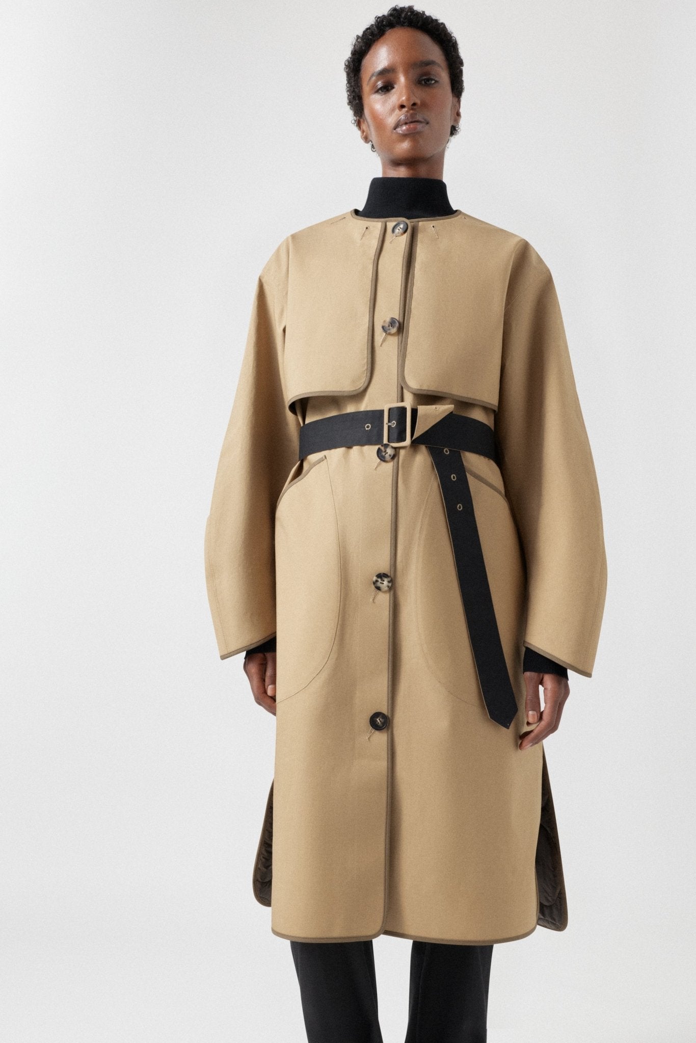styling/ スタイリング color long coat Weatherproof Bonded Raincoat | Marfa Stance