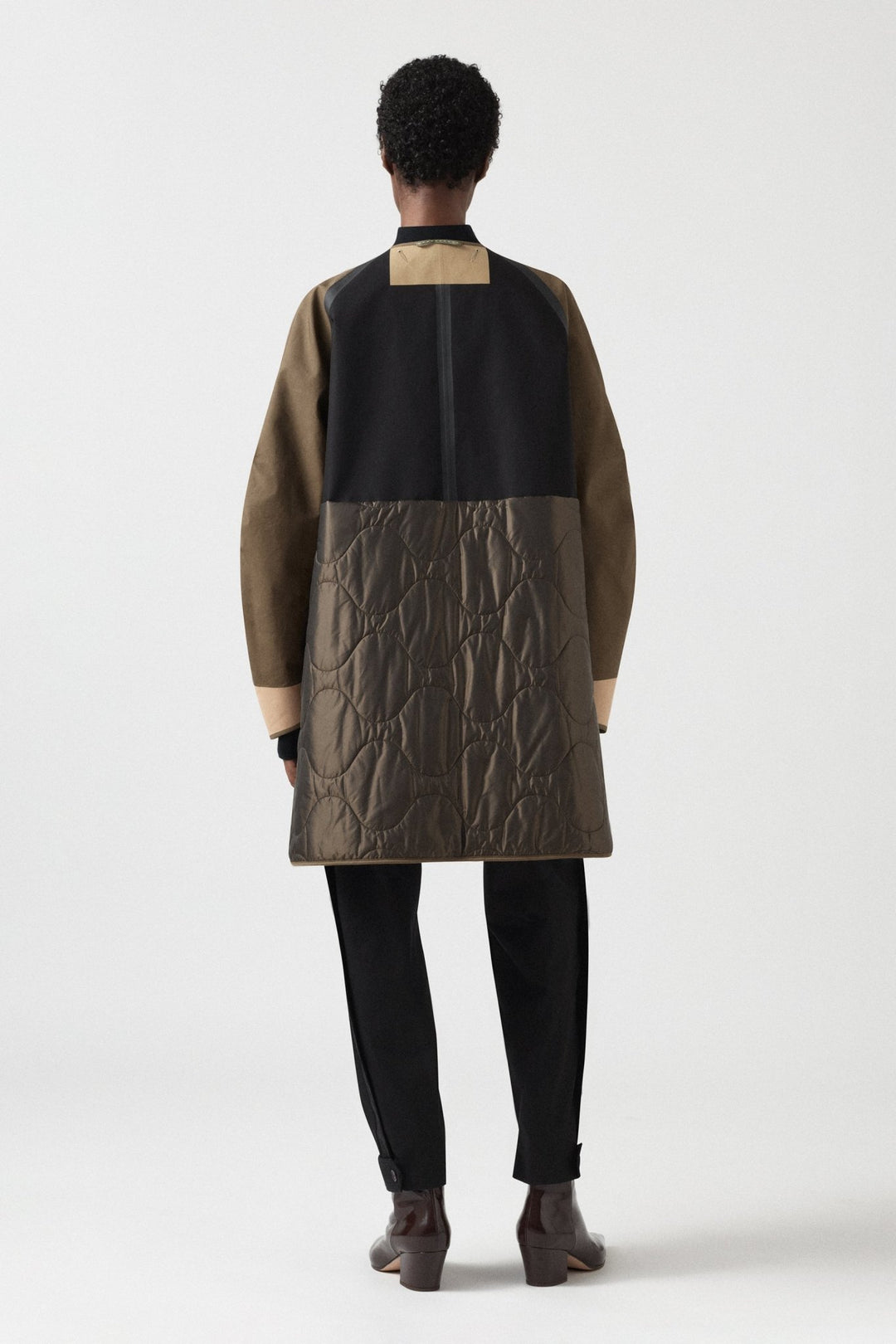 Weatherproof Bonded Short Raincoat - Black / Honey