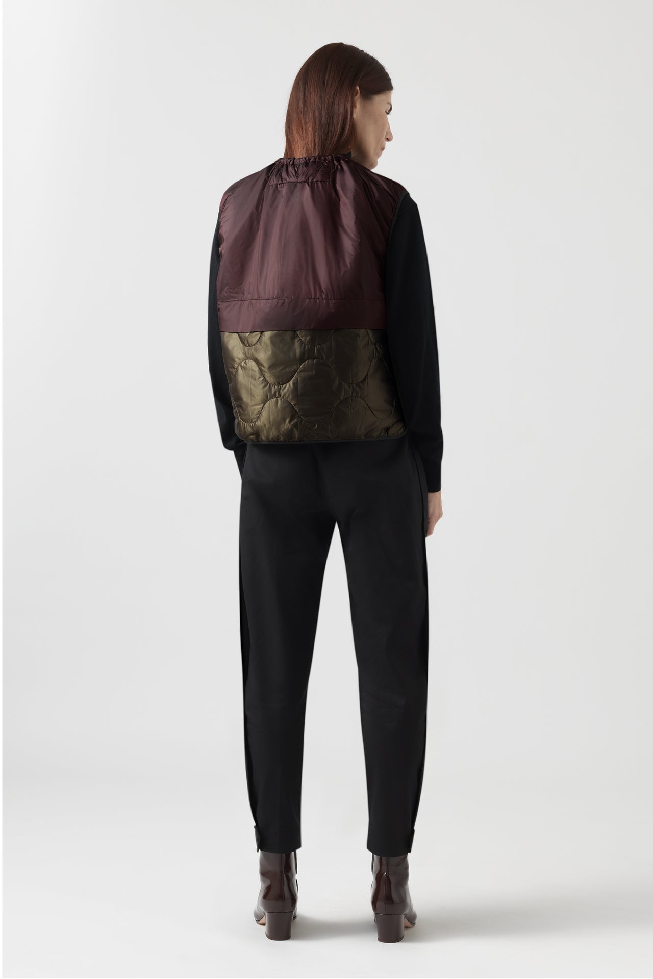 Parachute Quilted Vest - Amber / Bordeaux