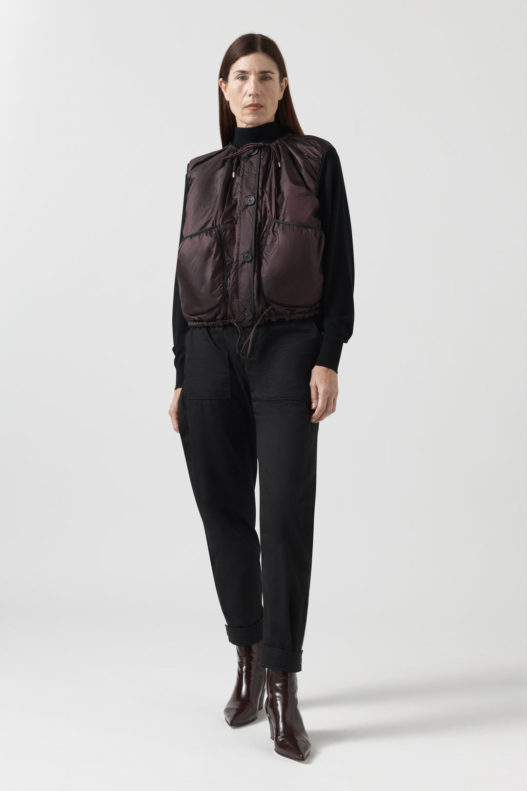 Parachute Quilted Vest - Amber / Bordeaux