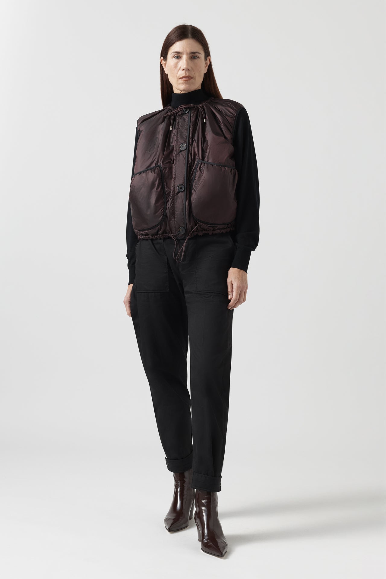 Parachute Quilted Vest - Amber / Bordeaux