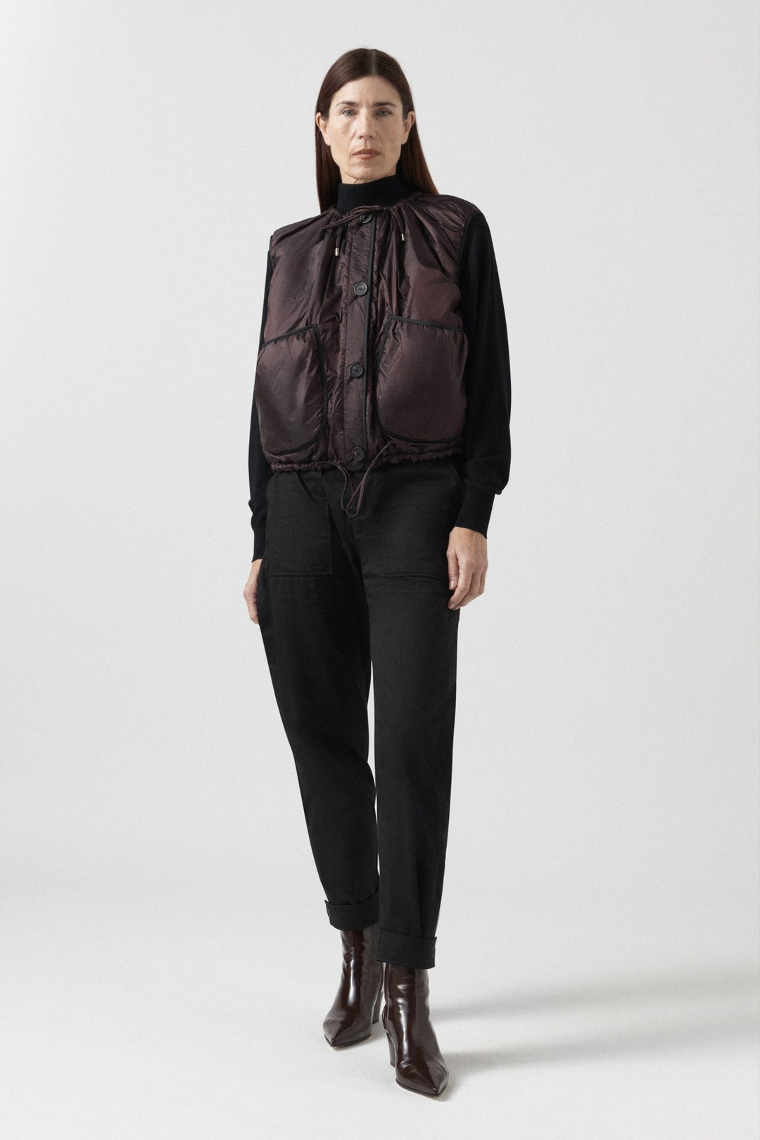 Parachute Quilted Vest - Amber / Bordeaux