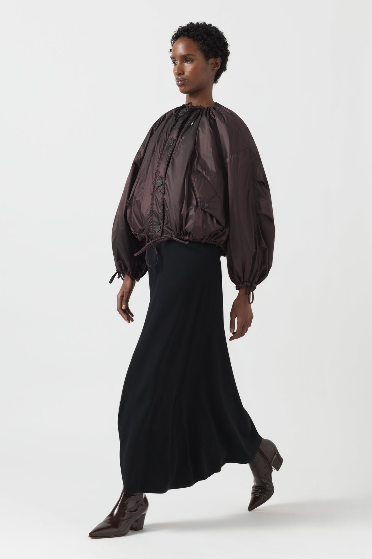 Parachute Quilted Bomber - Amber / Bordeaux