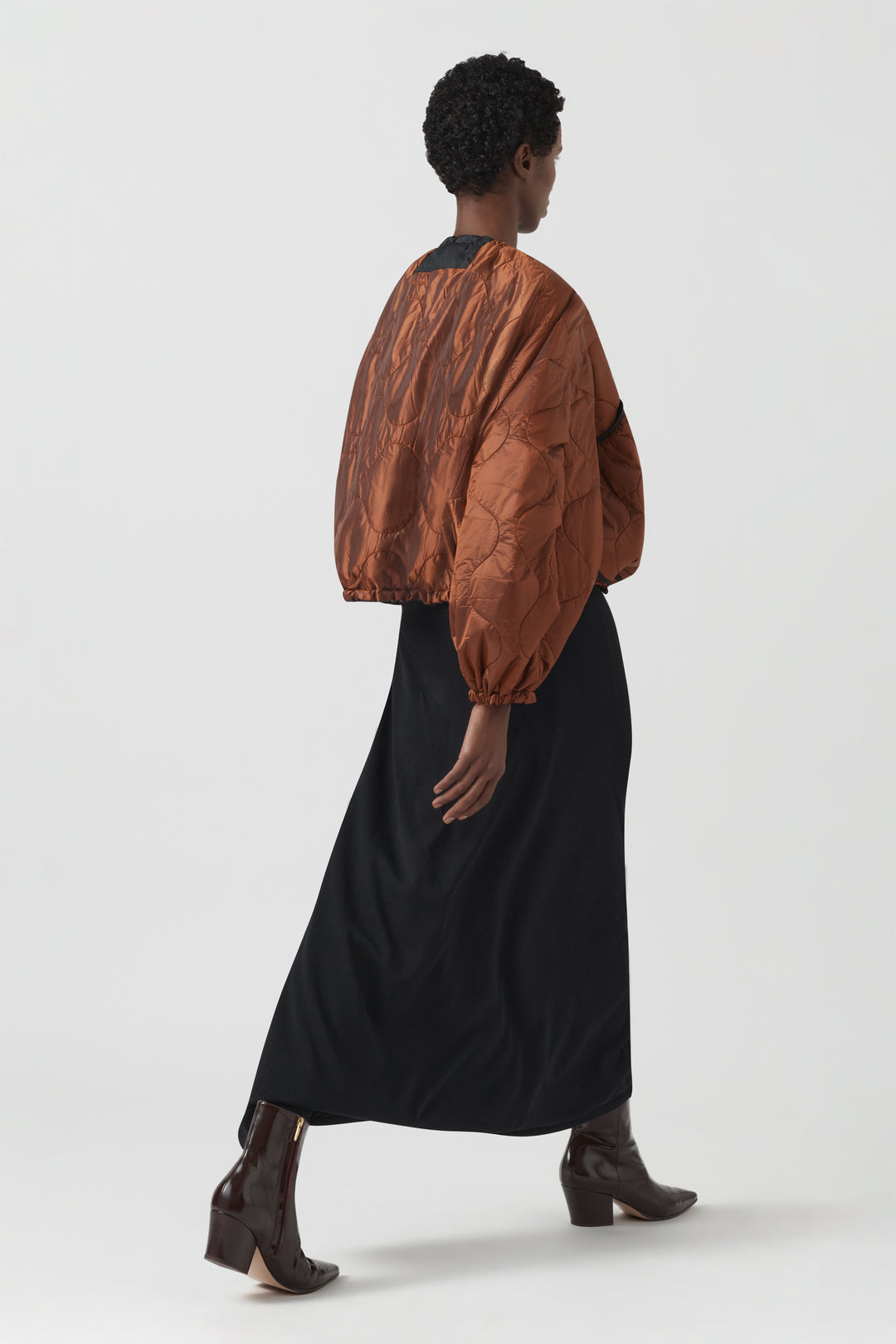 Parachute Quilted Bomber - Amber / Bordeaux