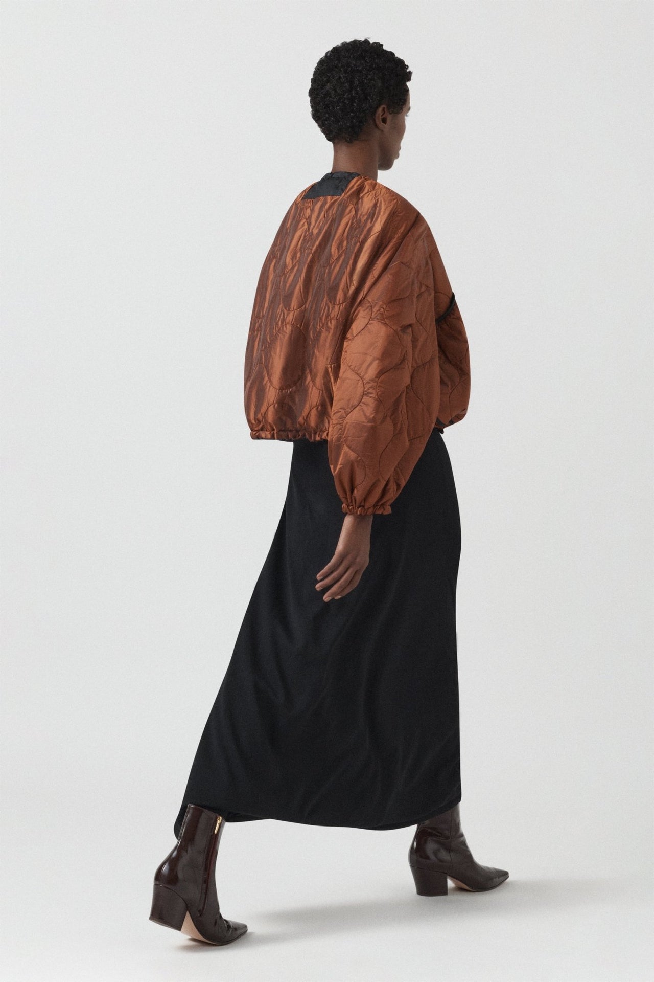 Parachute Quilted Bomber - Amber / Bordeaux