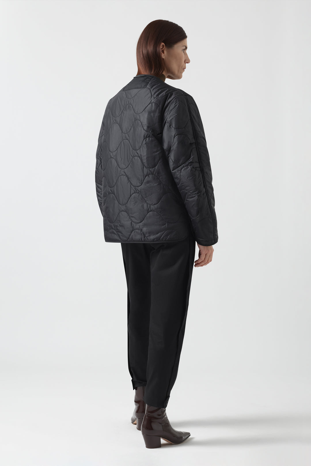 Signature Patchwork Cropped Quilt - Bordeaux / Black