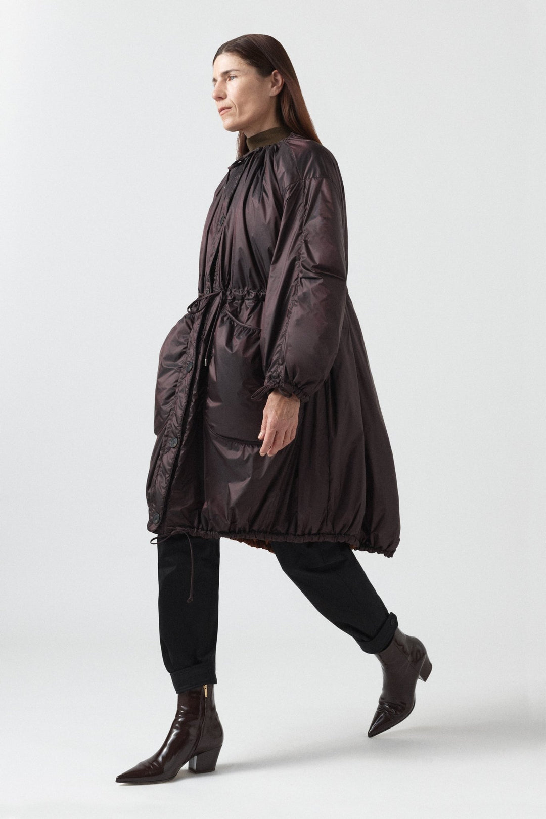 Parachute Quilted Parka - Amber / Bordeaux