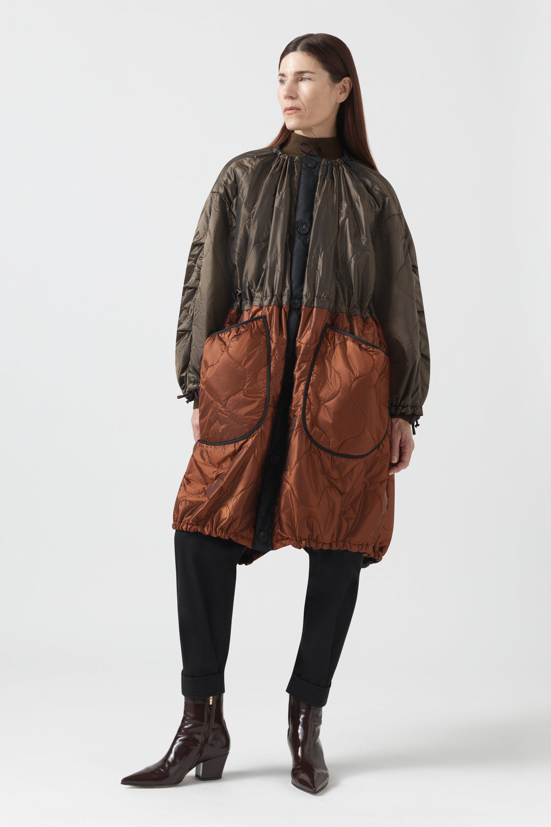 Parachute Quilted Parka - Amber / Bordeaux