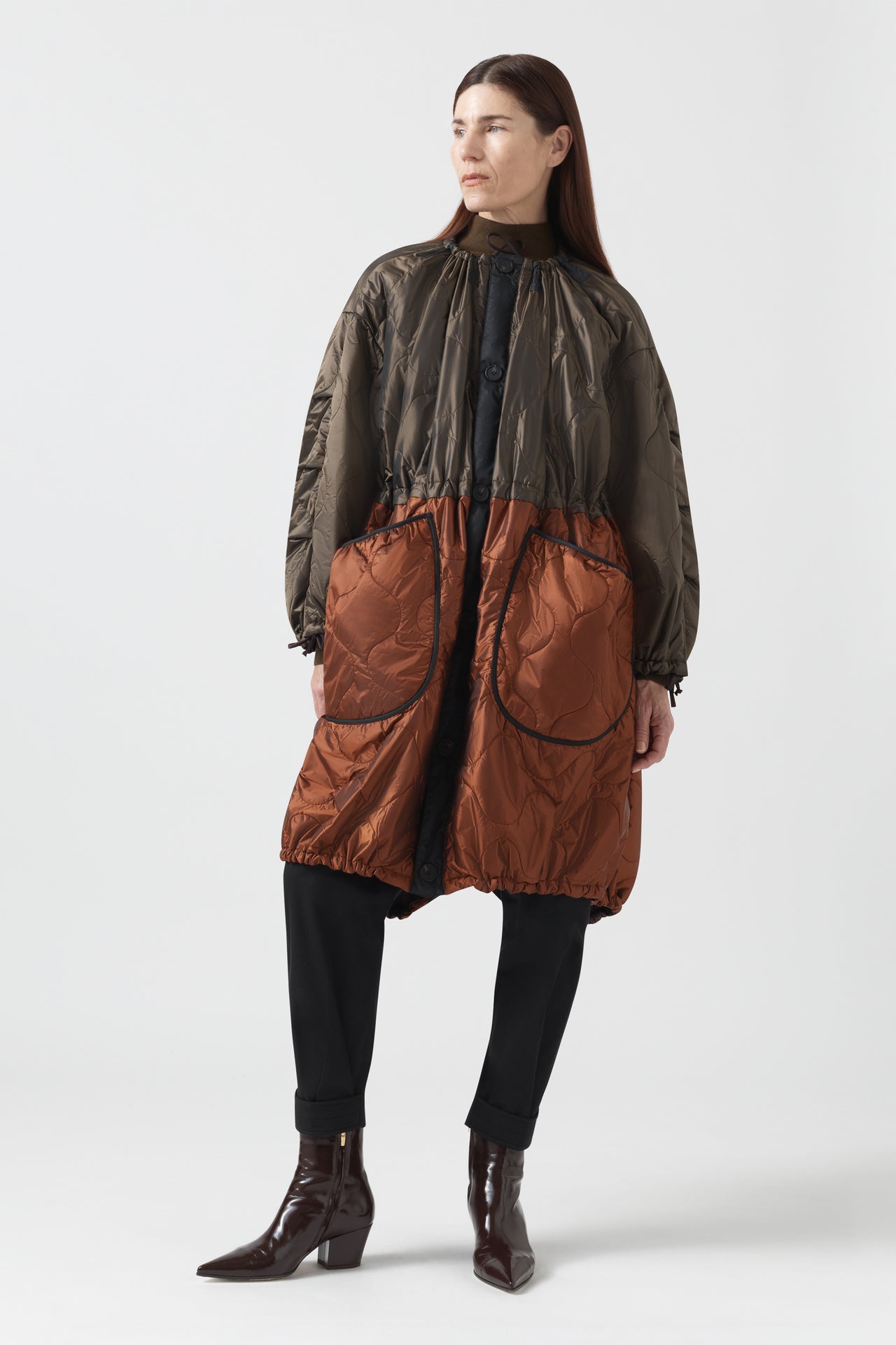 Parachute Quilted Parka - Amber / Bordeaux