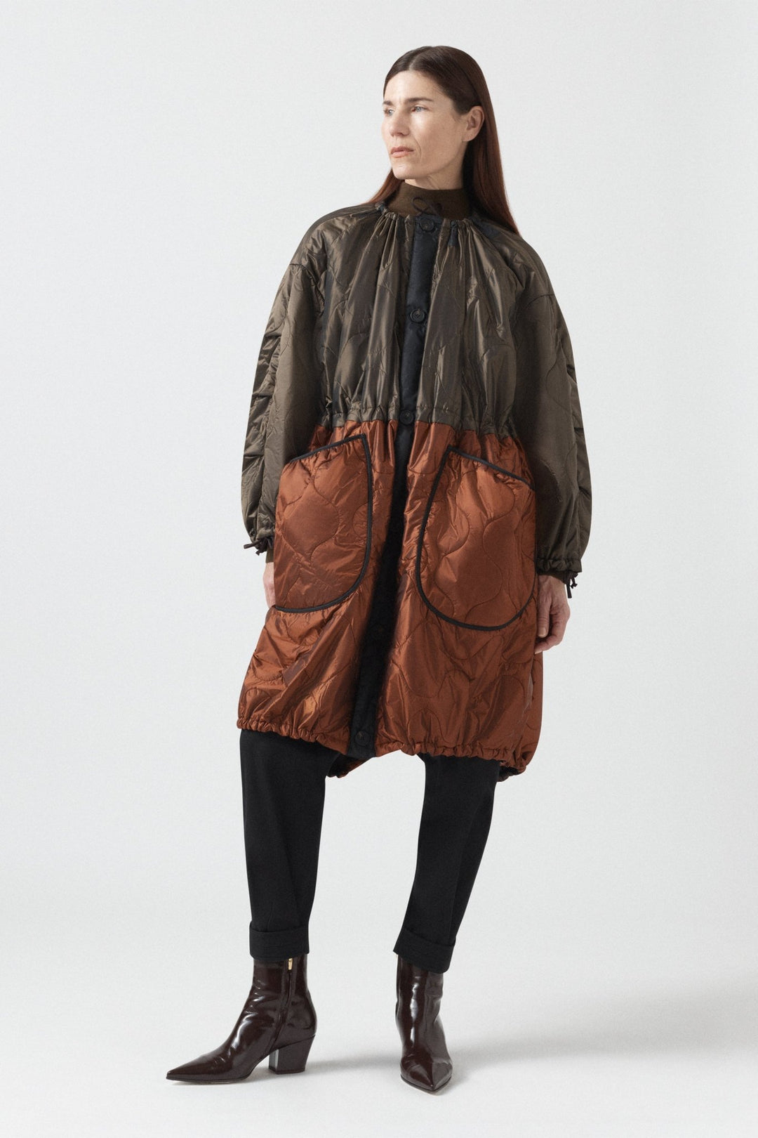 Parachute Quilted Parka - Amber / Bordeaux