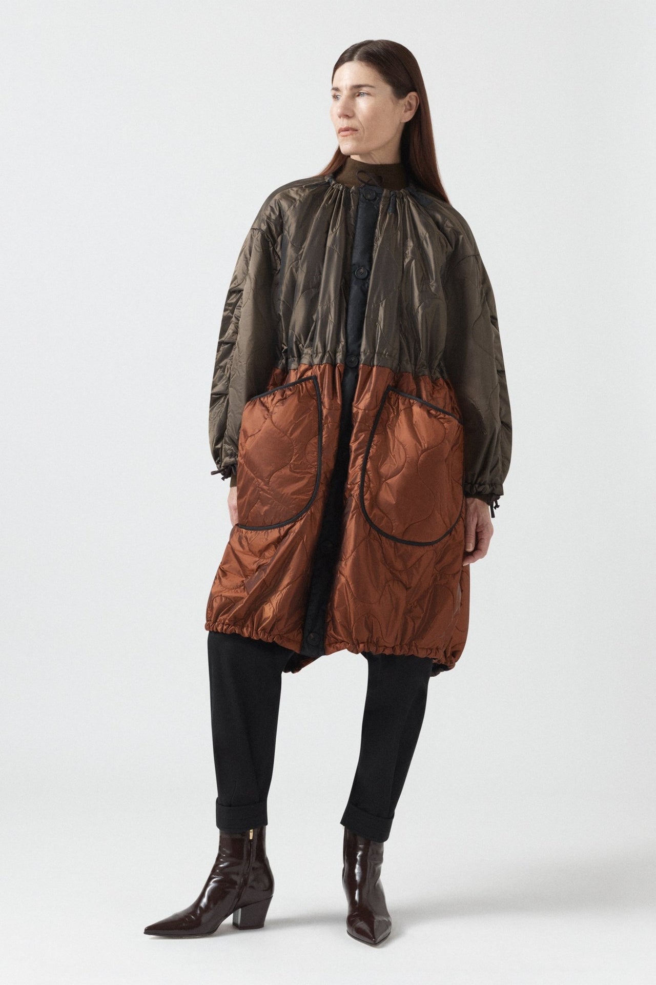 Parachute Quilted Parka - Amber / Bordeaux