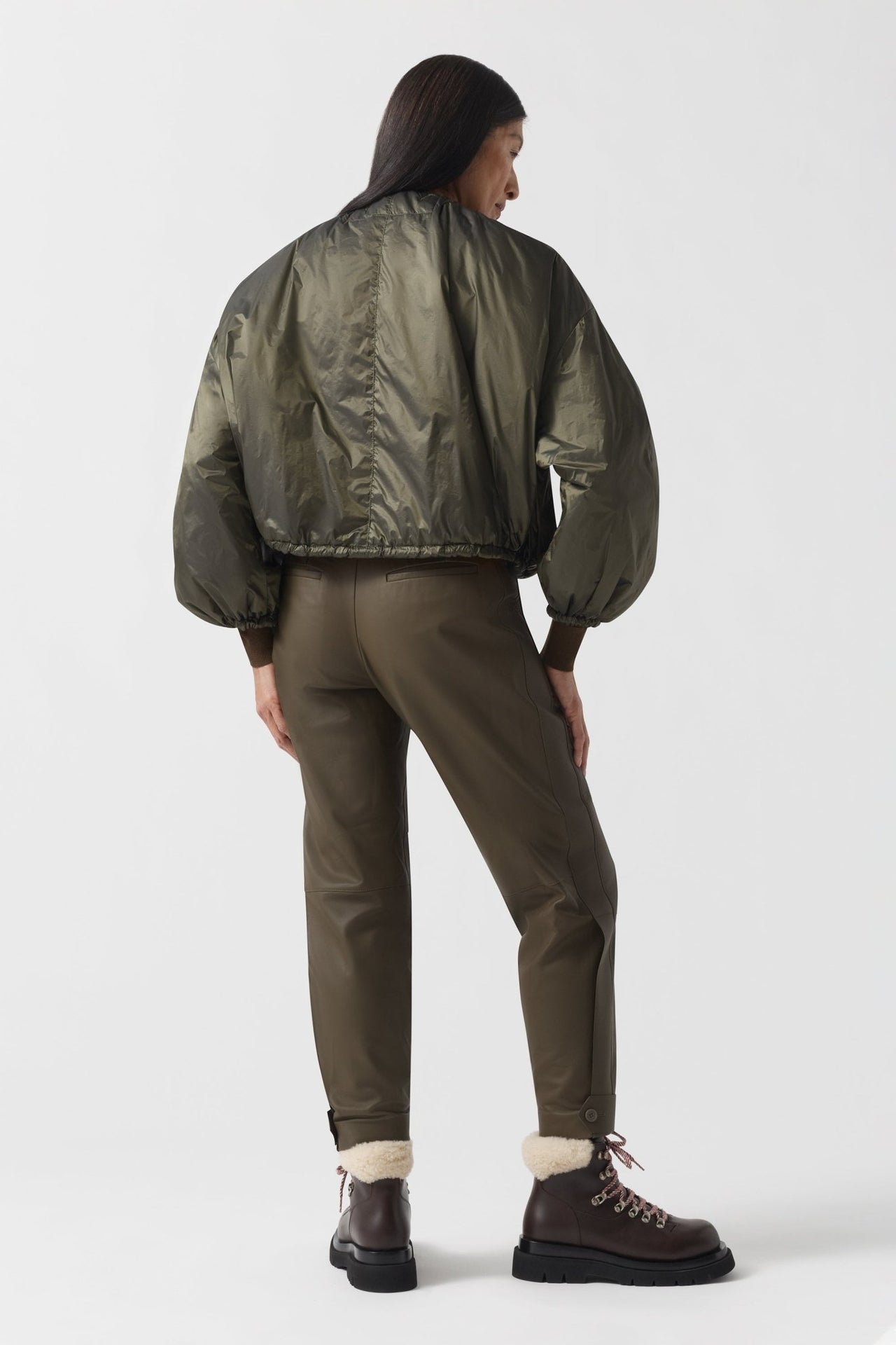 Parachute Quilted Bomber - Clementine / Dark Olive