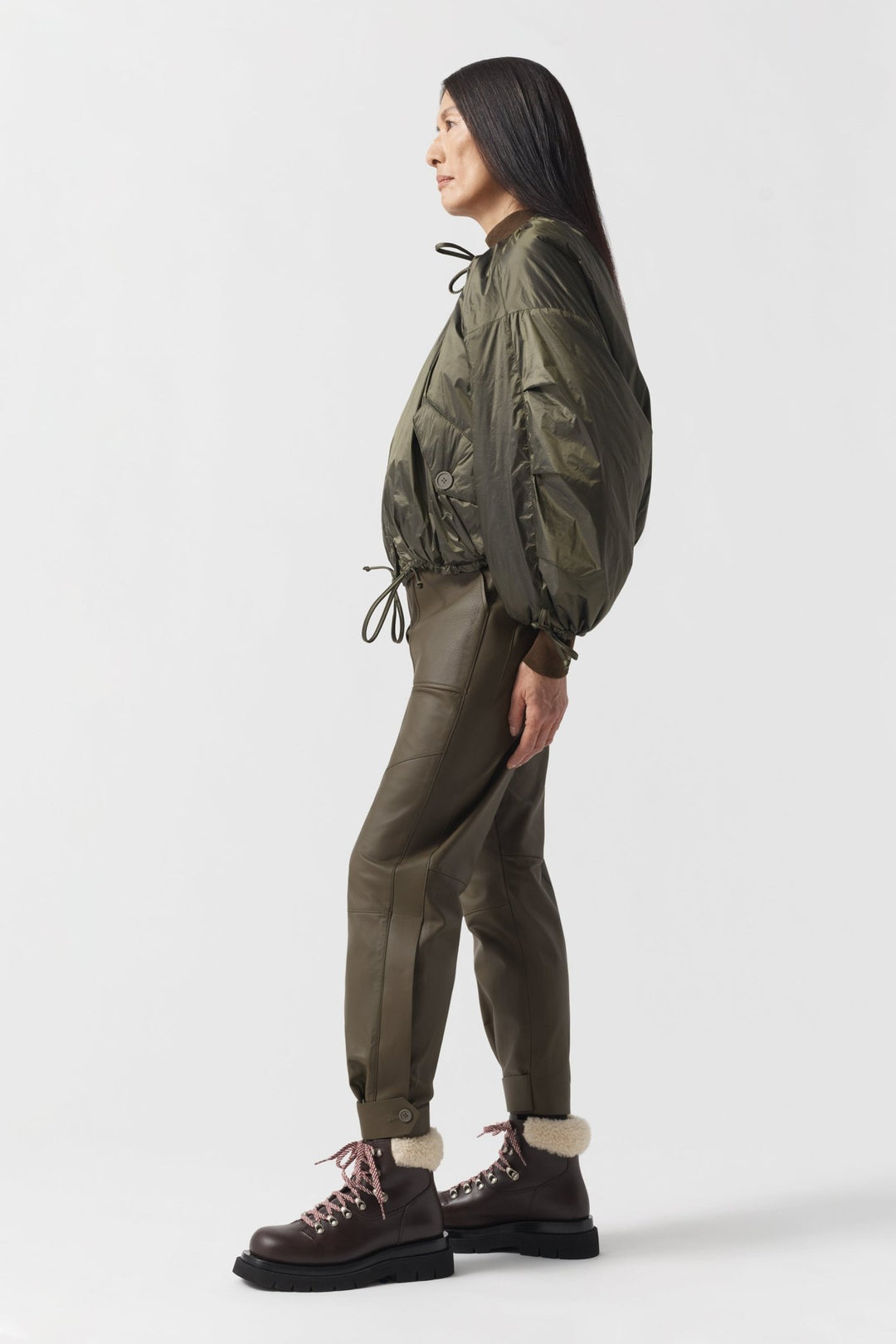 Parachute Quilted Bomber - Clementine / Dark Olive