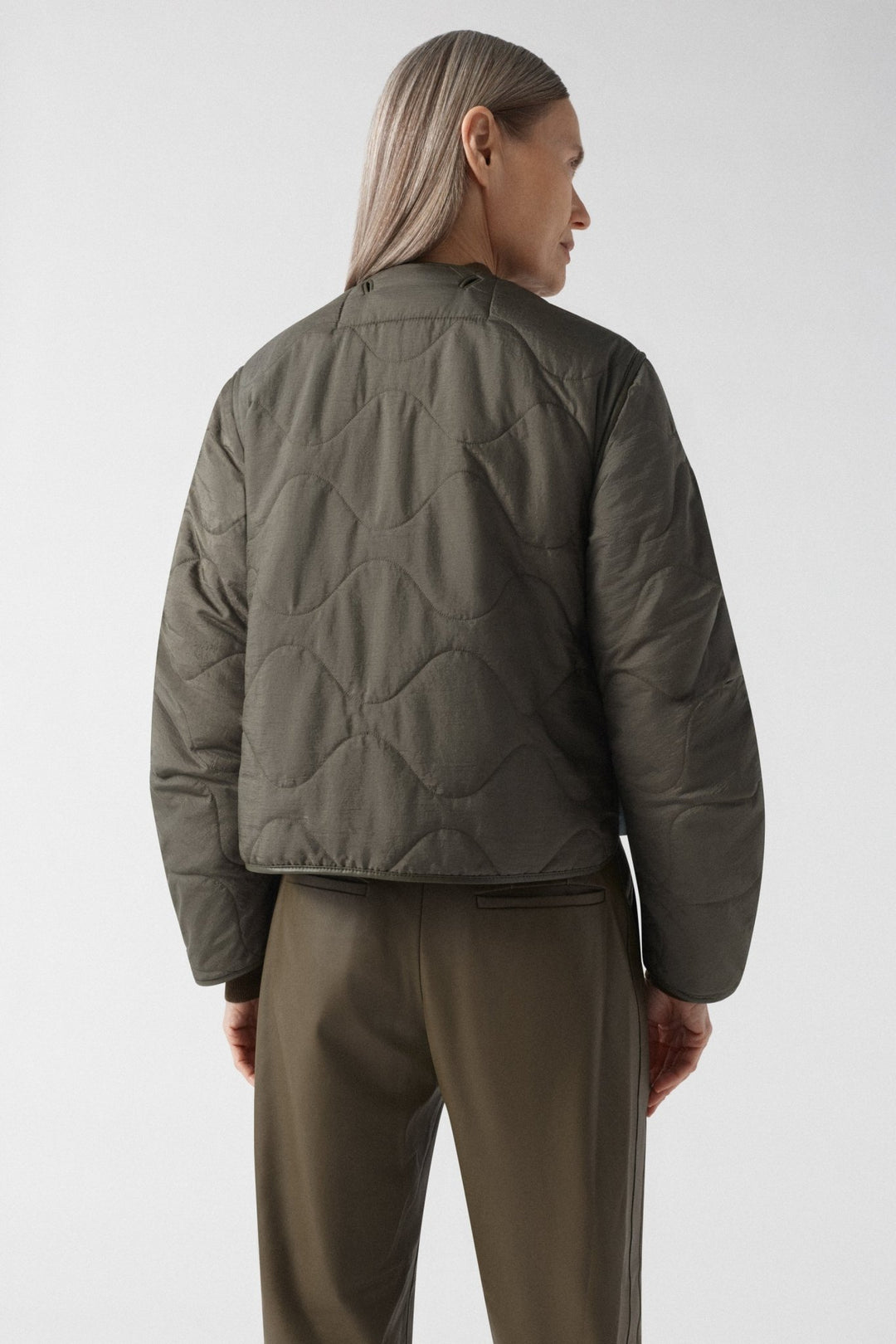 Aviator Shearling Jacket - Dark Olive / Sky Blue