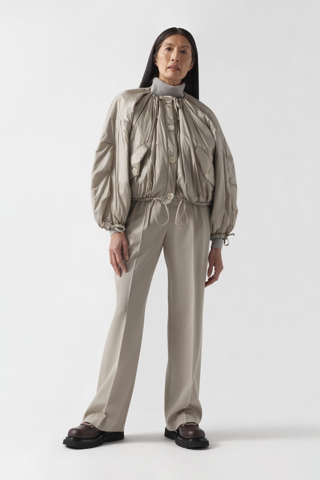 Parachute Quilted Bomber - Glacier Blue / Dove Grey