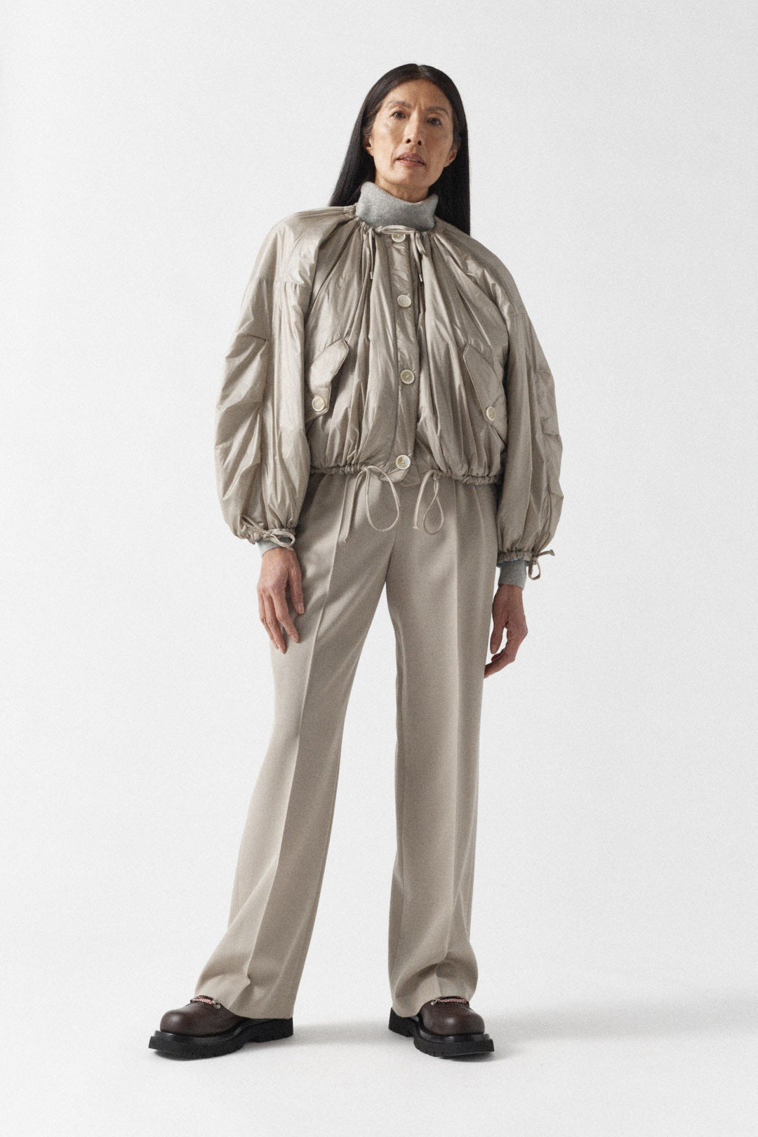 Parachute Quilted Bomber - Glacier Blue / Dove Grey